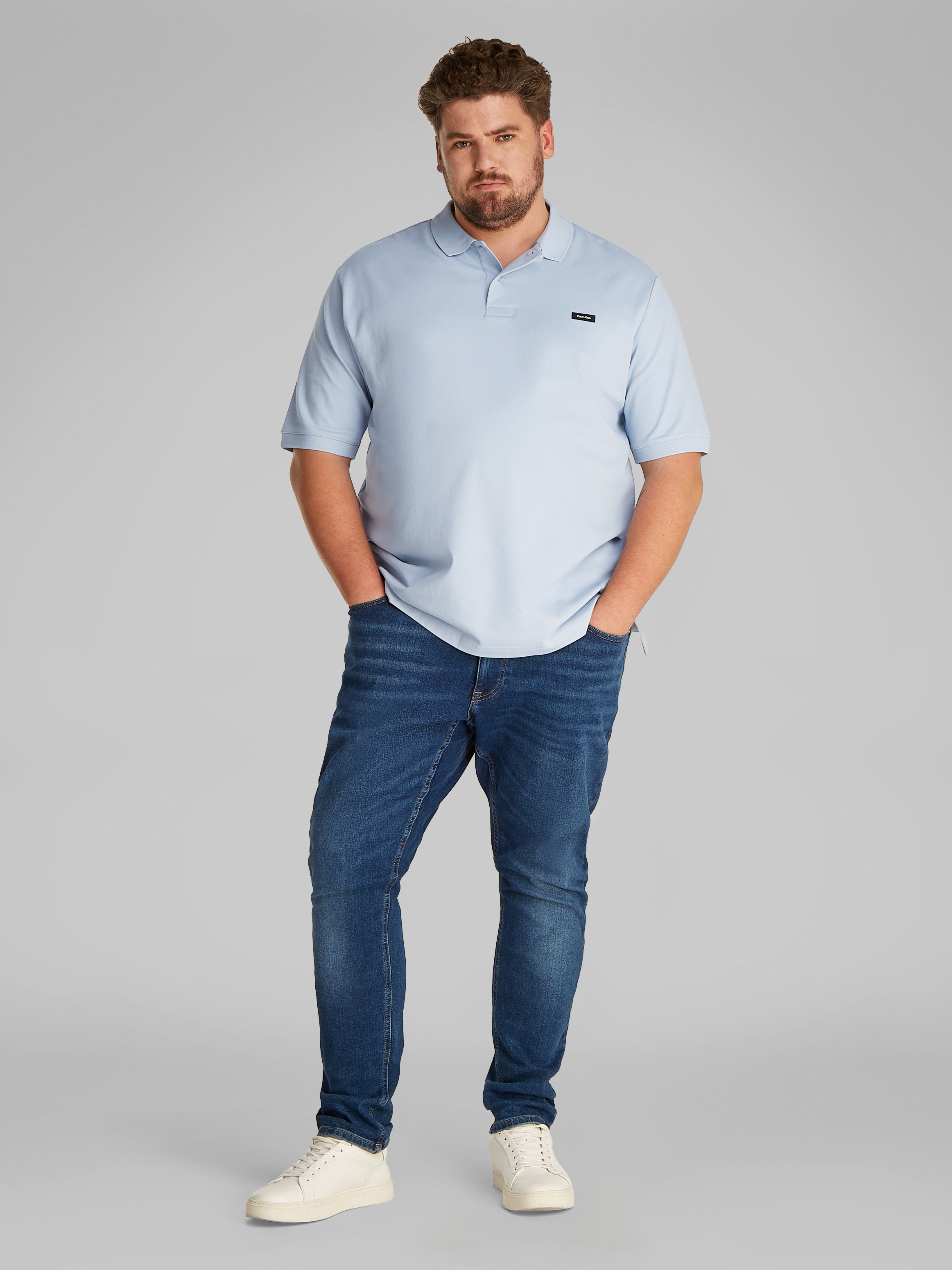 Calvin Klein Big&Tall Poloshirt »BT-STRETCH PIQUE SLIM POLO«, in großen Größen mit Polokragen