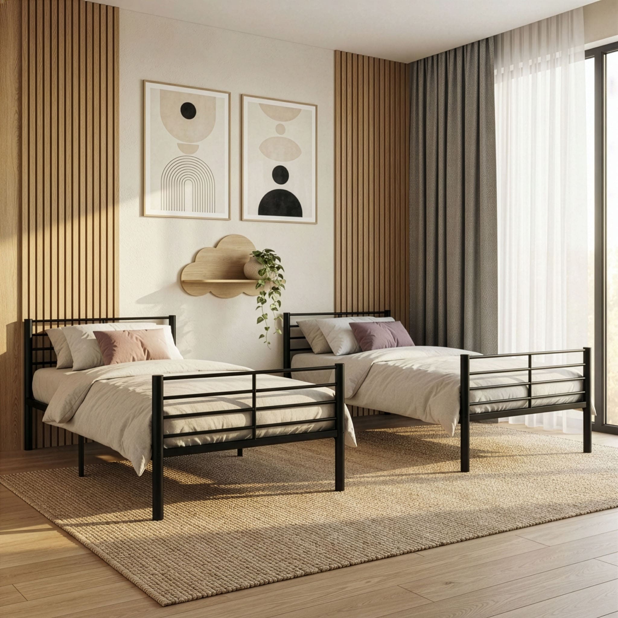 OTTO home Etagenbett »Hayo,  Metallbett, Stockbett« teilbar in 2 Einzelbetten,  perfekt für kleine Räume, mehrere Farben, (B/T/H) ca. 208/97/160 cm