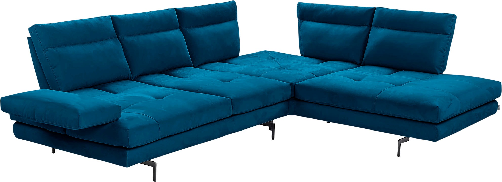 CALIA ITALIA Ecksofa »Toby Wing, L-Form, Designsofa mit sensationellem Sitzkomfort«, Sitztiefenverstellung, funktionale Ecke, Füße in schwarz matt