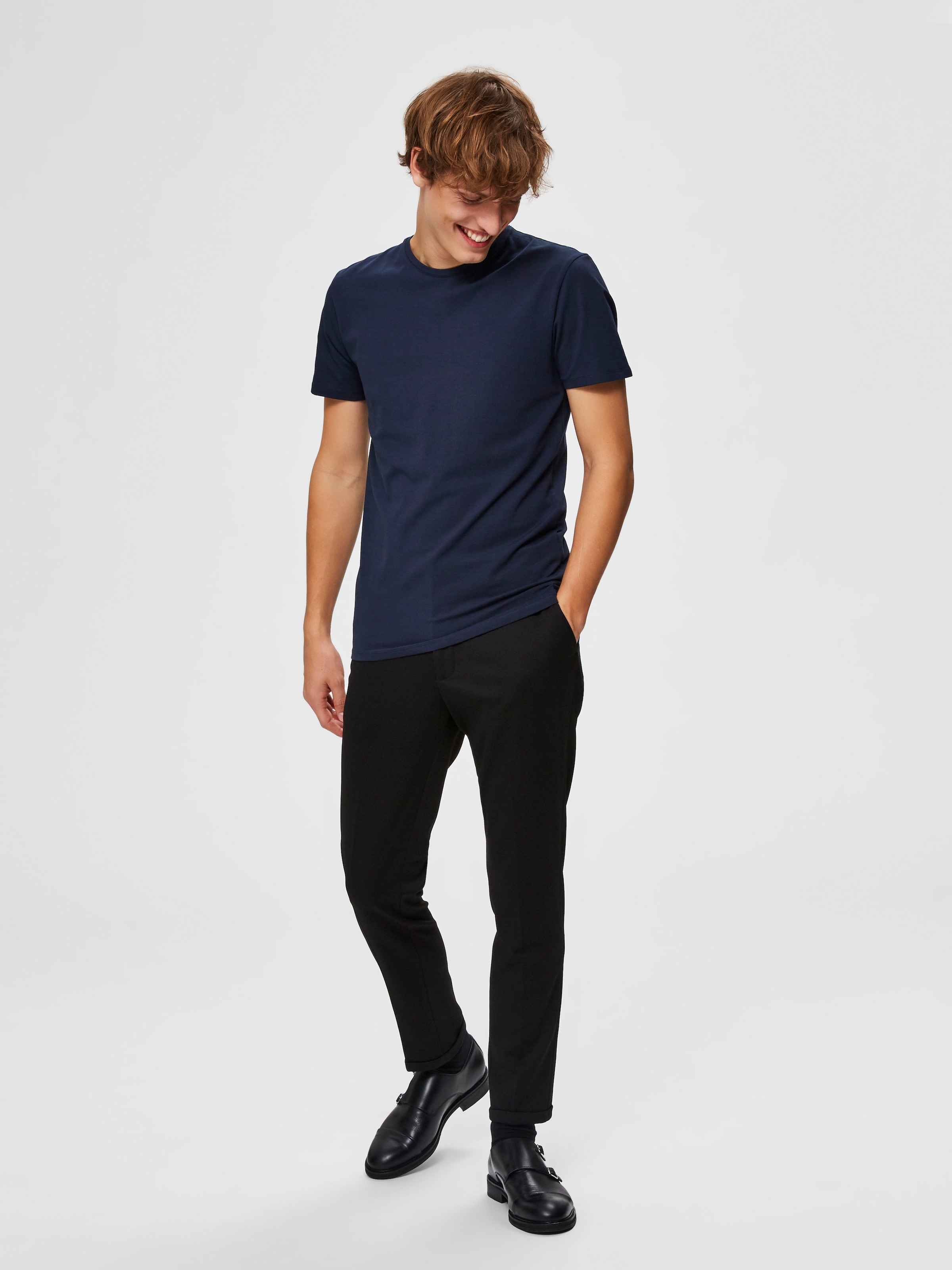 SELECTED HOMME Rundhalsshirt »SLHNEWPIMA SS O-NECK TEE NOOS«