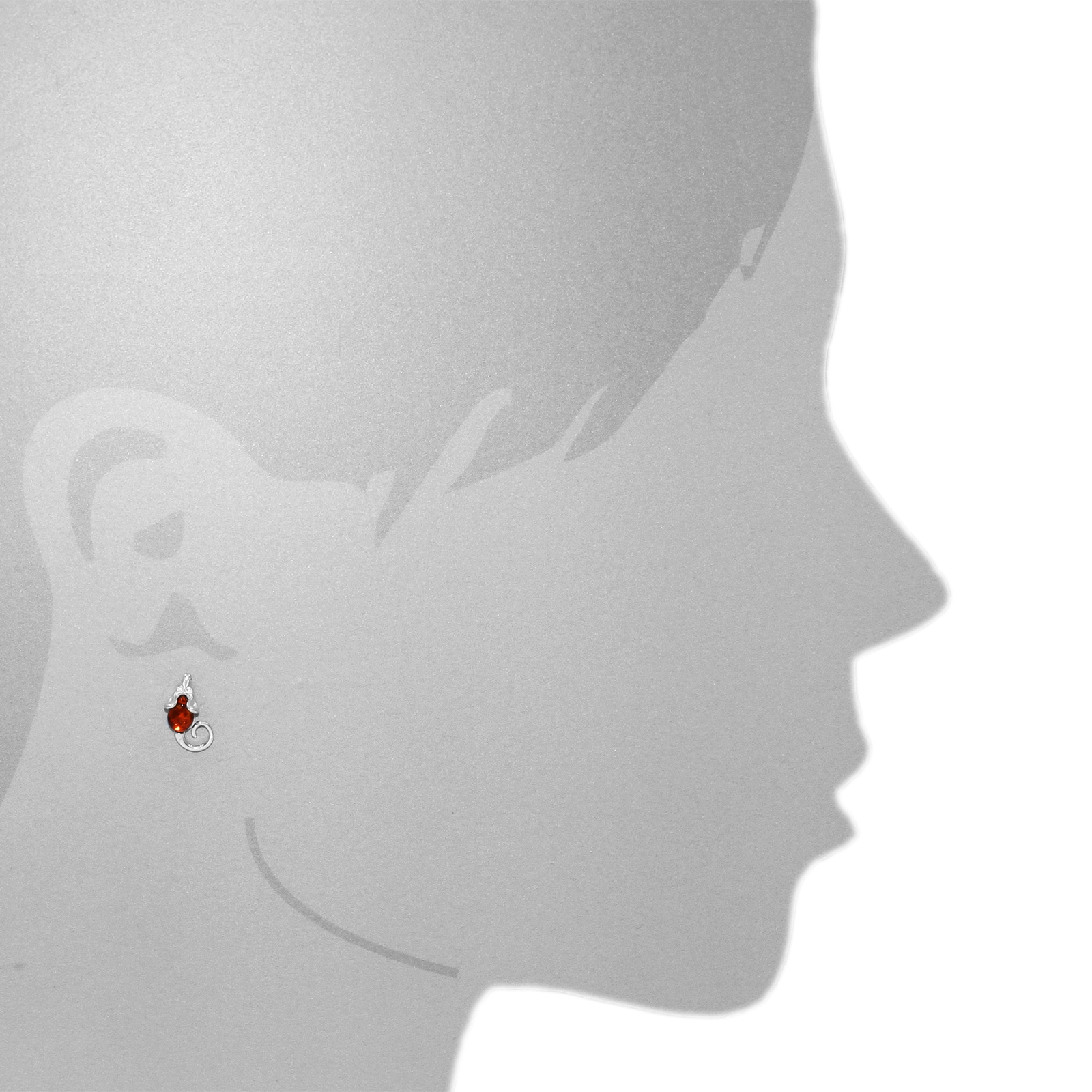 OSTSEE-SCHMUCK Paar Ohrstecker »- Maus - Silber 925/000 - Bernstein«