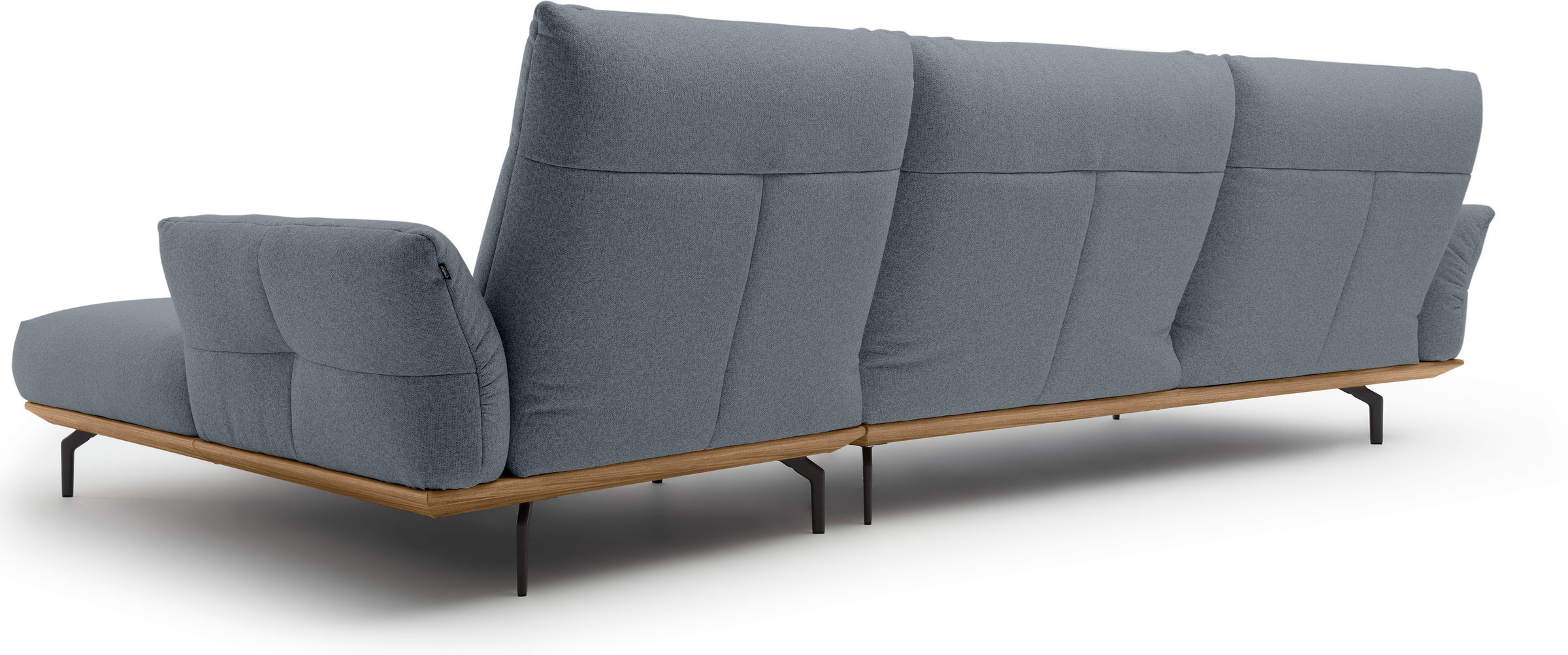Creation BY ROLF BENZ Ecksofa »CR.460«, Sockel in Nussbaum, Winkelfüße in Umbragrau, Breite 338 cm