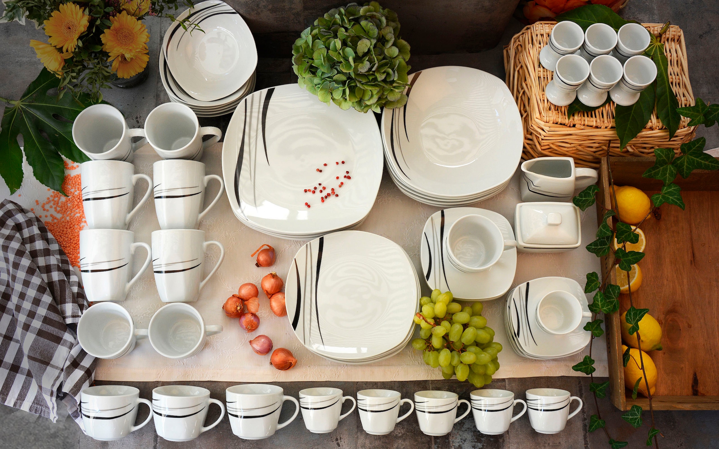 Retsch Arzberg Kombiservice »Geschirr-Set, Service Cosmos« 62 Teile, für 6 Personen