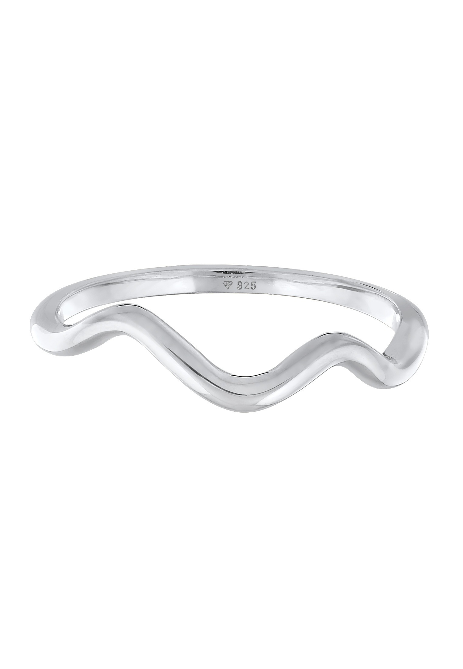 Elli Silberring »Ring Wellen Minimal Geo Trend 925 Silber«