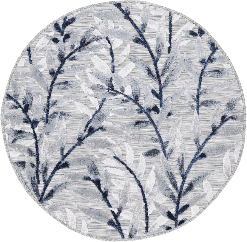 carpetfine Teppich »Deja kaufen Hoch-Tief 104«, online Motiv- Effekt Floral Flachgewebe, rund, robustes Palmenblätter
