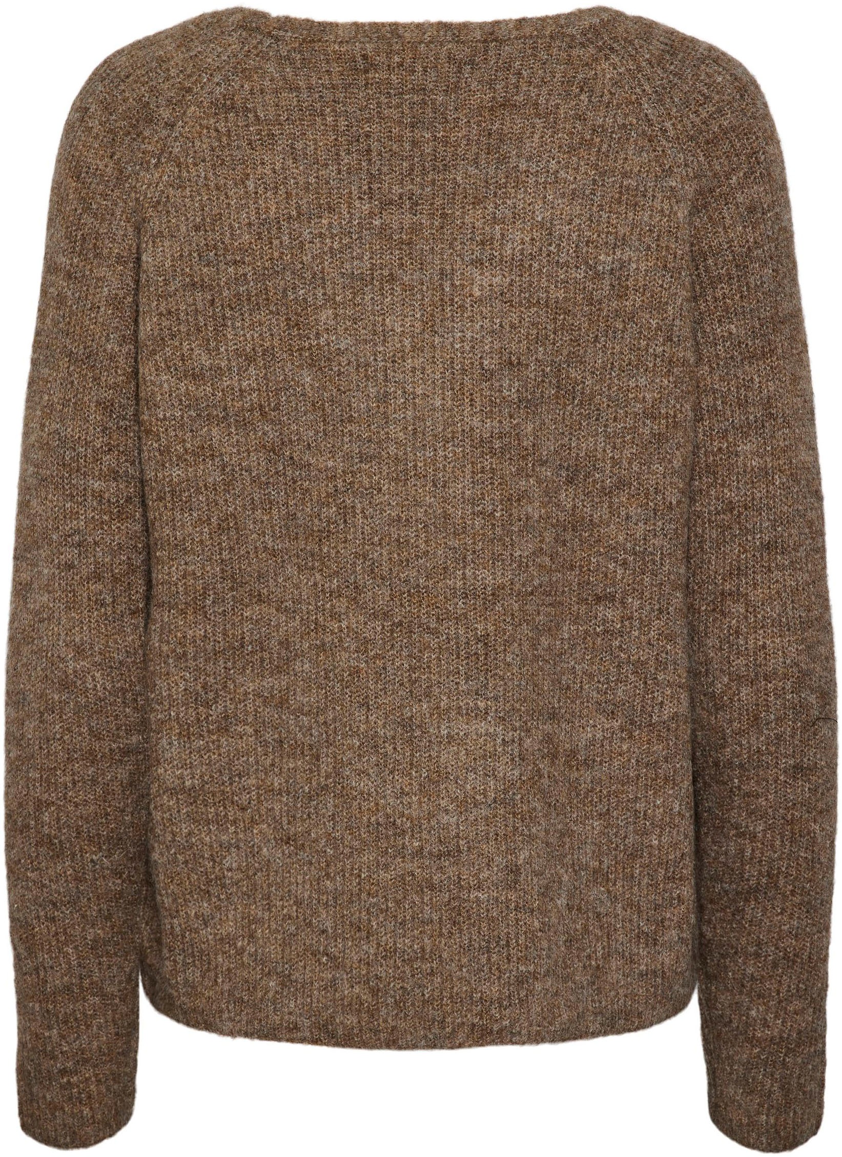 pieces V-Ausschnitt-Pullover »PCELLEN LS V-NECK KNIT NOOS BC«, mit Wolle