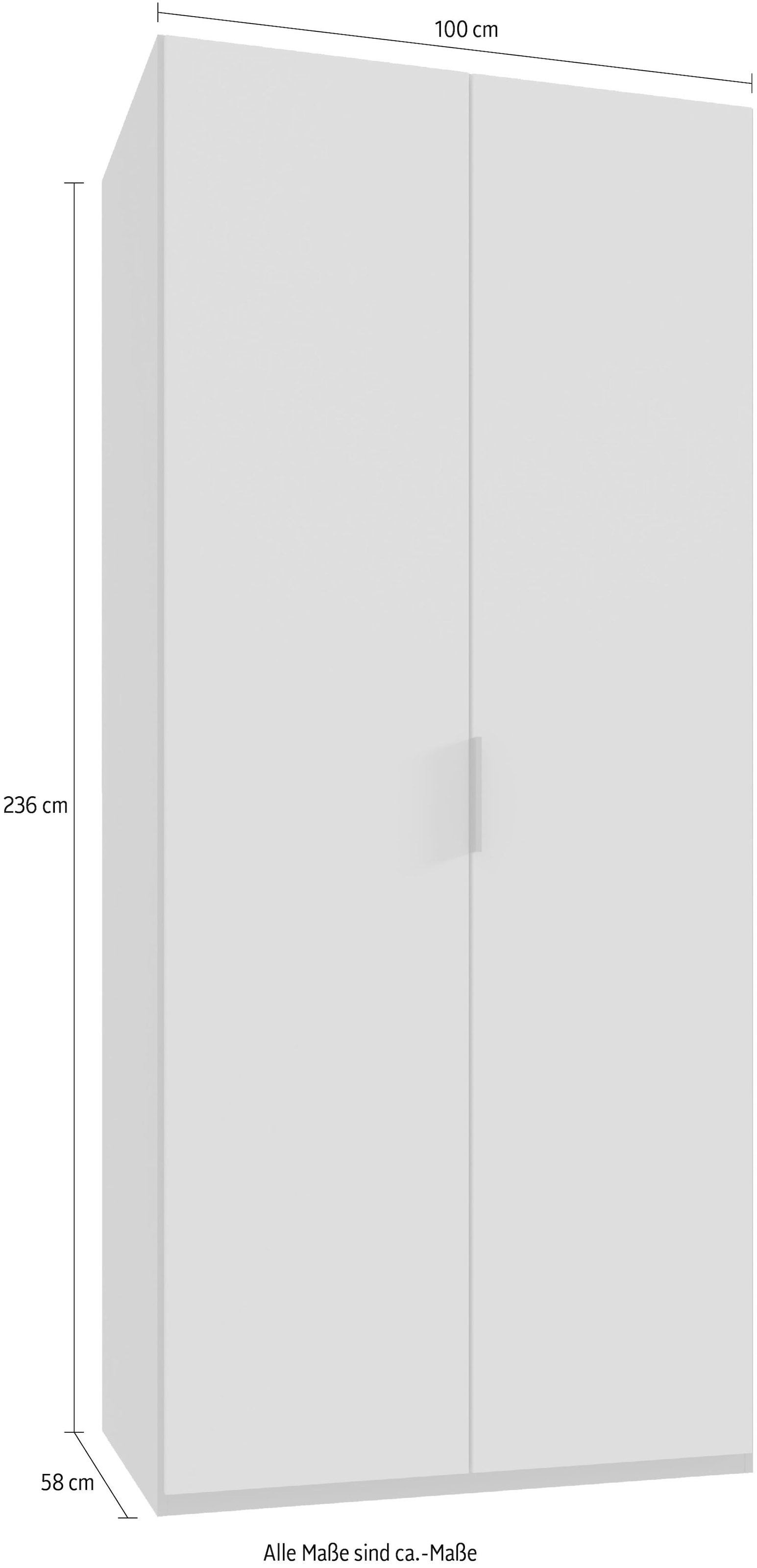 Wimex Kleiderschrank »Oxford by fresh to go, in 3 Breiten, Made in Germany«, (wahlweise mit oder ohne Spiegel), mit hochwertigen Falttüren für den perfekten Überblick