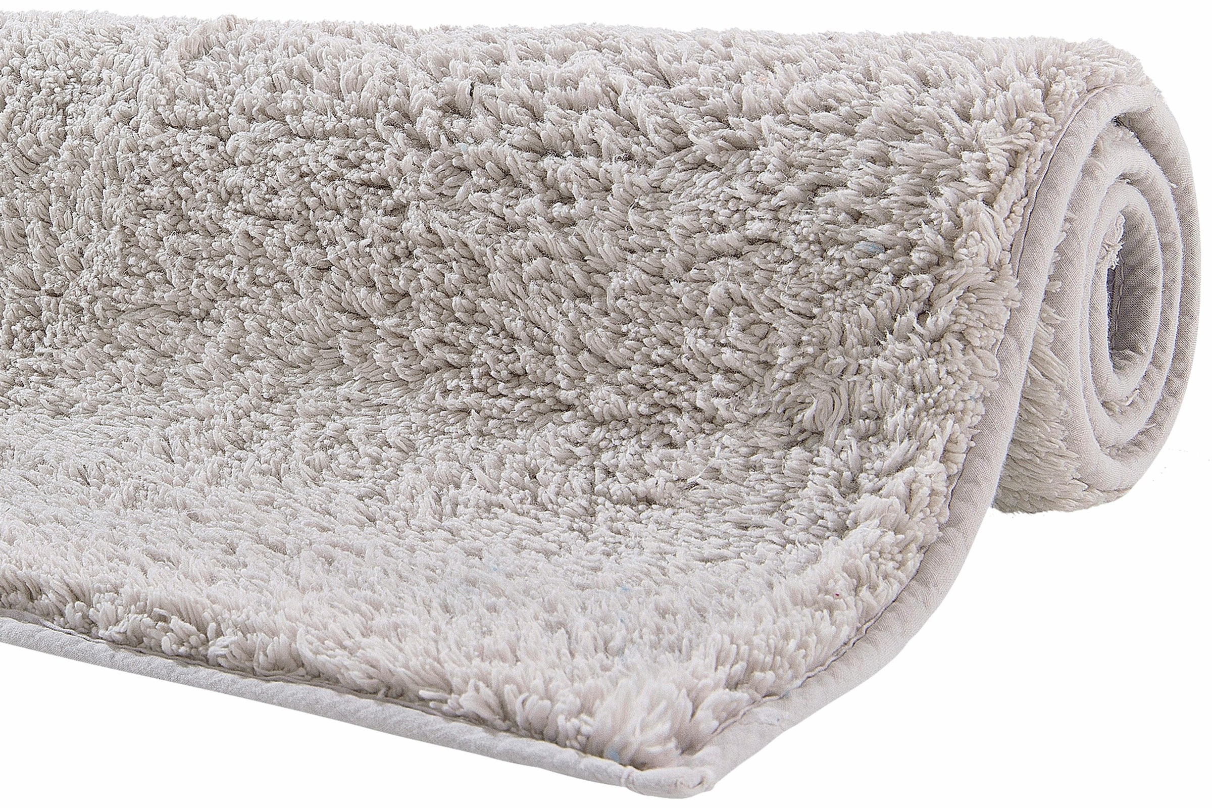 my home Badematte »Maren, Badvorleger, Badezimmer Teppich«, rutschhemmend beschichtet, fußbodenheizungsgeeignet, Bio-Baumwolle, Badteppich, Badematten auch als 3 teiliges Set