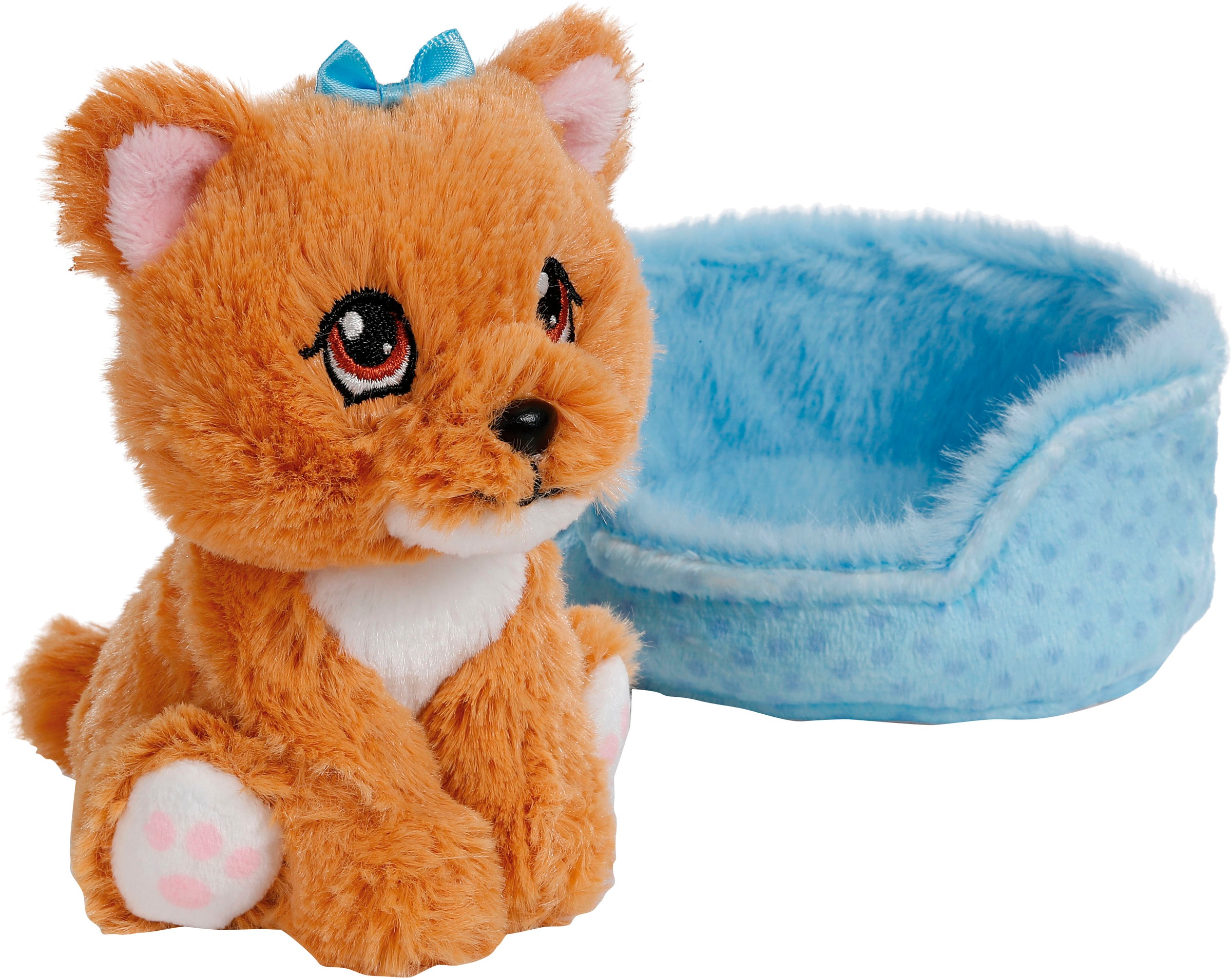 Nici Kuscheltier »Little Paws , Hund Yorkshire, 12 cm, im Körbchen blau«