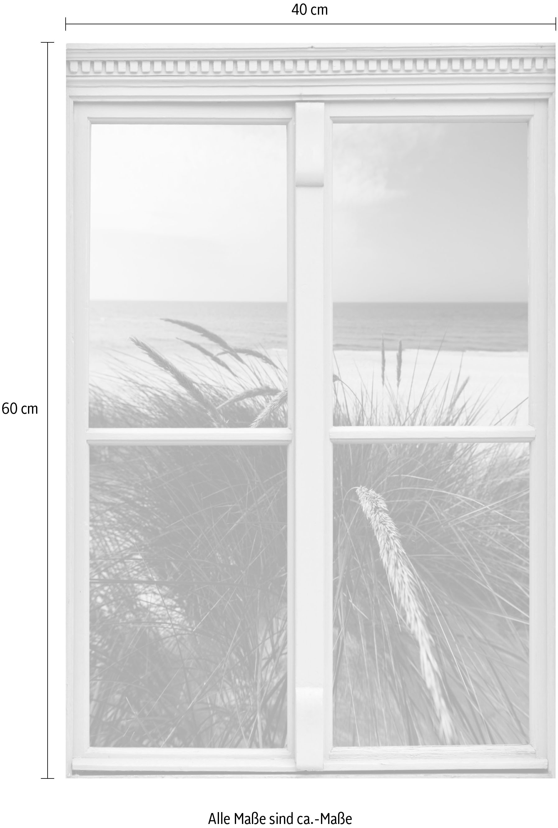 queence Wandsticker »Strand« Wandsticker, Wandbild, selbstklebend, 3D, Fenster