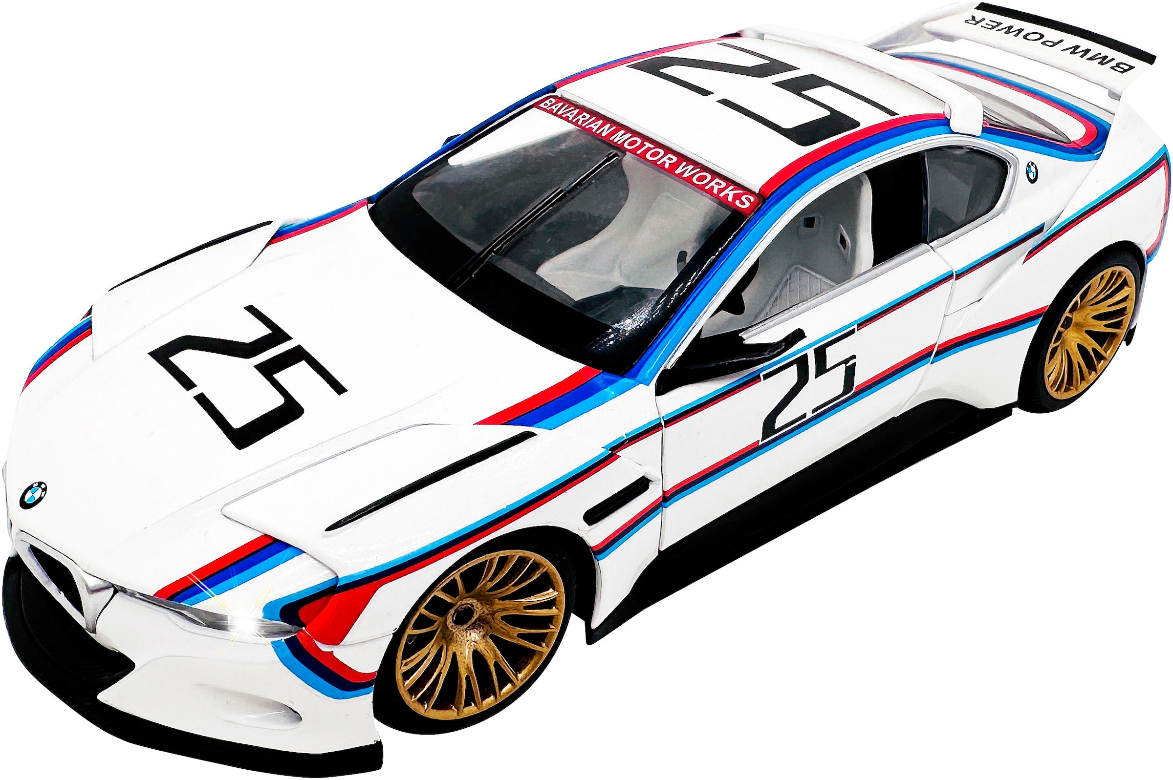 Jamara Spielzeug-Auto »Diecast, BMW 3.0 CSL Hommage R weiß inklusive Batterien« LED Licht; Maßstab 1:24