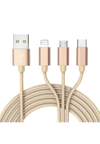 USB-Kabel »Ladekabel 3in1«, Lightning-Micro-USB-USB Typ C, USB Typ A, 100 cm