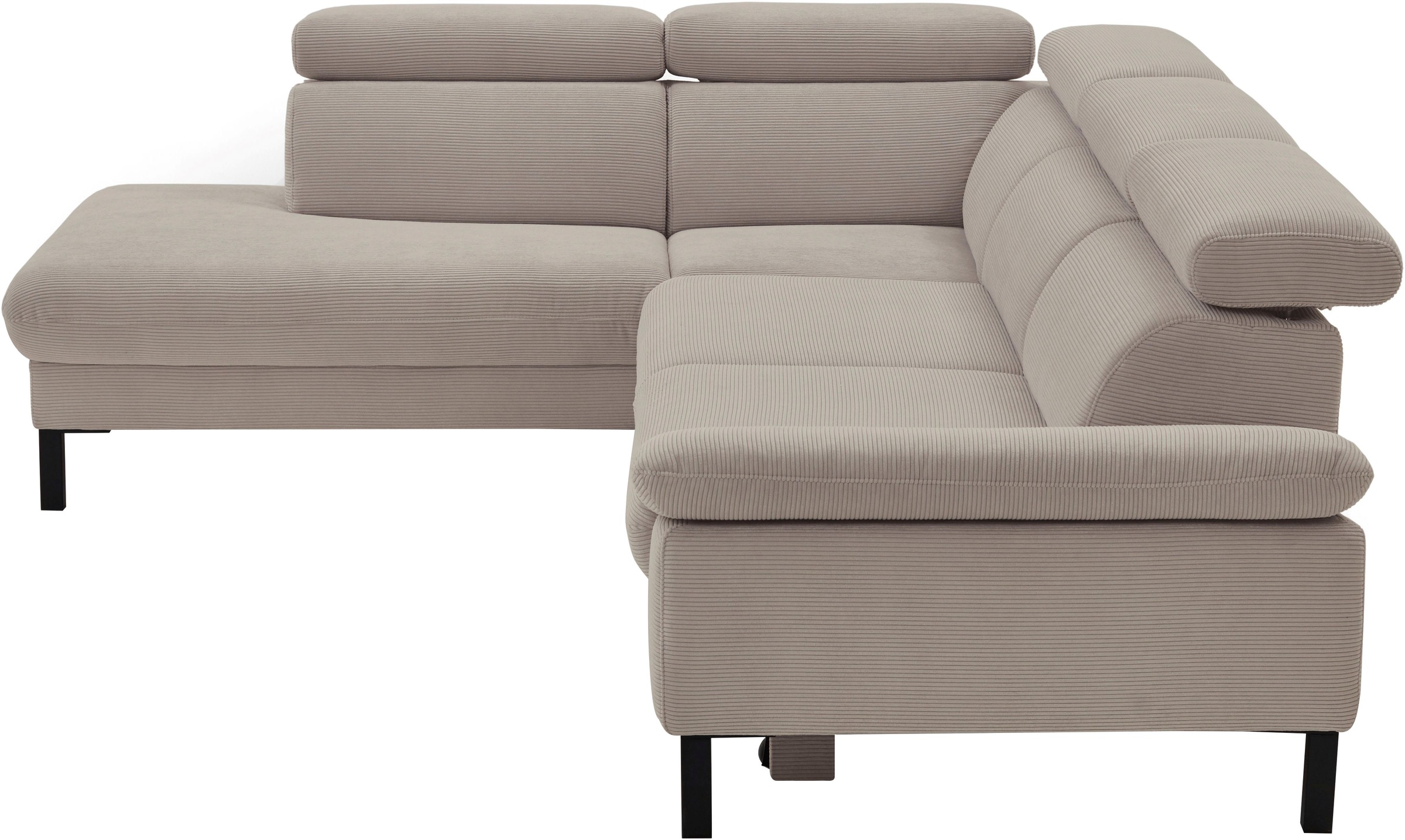 Home affaire Ecksofa »Arnayon mit Querschläfer-Bettfunktion, Schlafsofa, großer Bettkasten« manuelle Kopfteilverstellung, Tonnentaschen-Federkern, Feincord L-Form