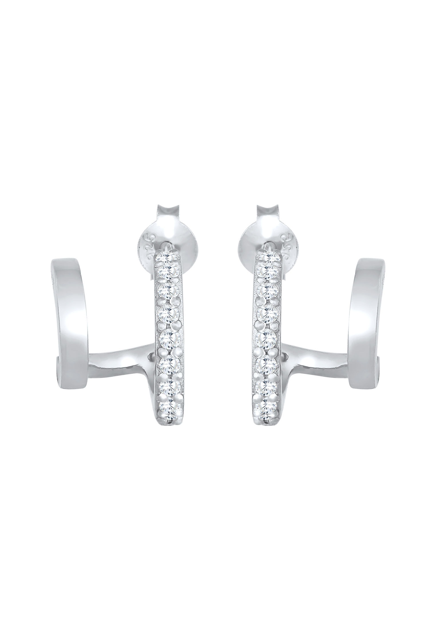 Elli Paar Ohrstecker »Ohrringe Creolen Doppel Zirkonia Stecker 925 Silber«