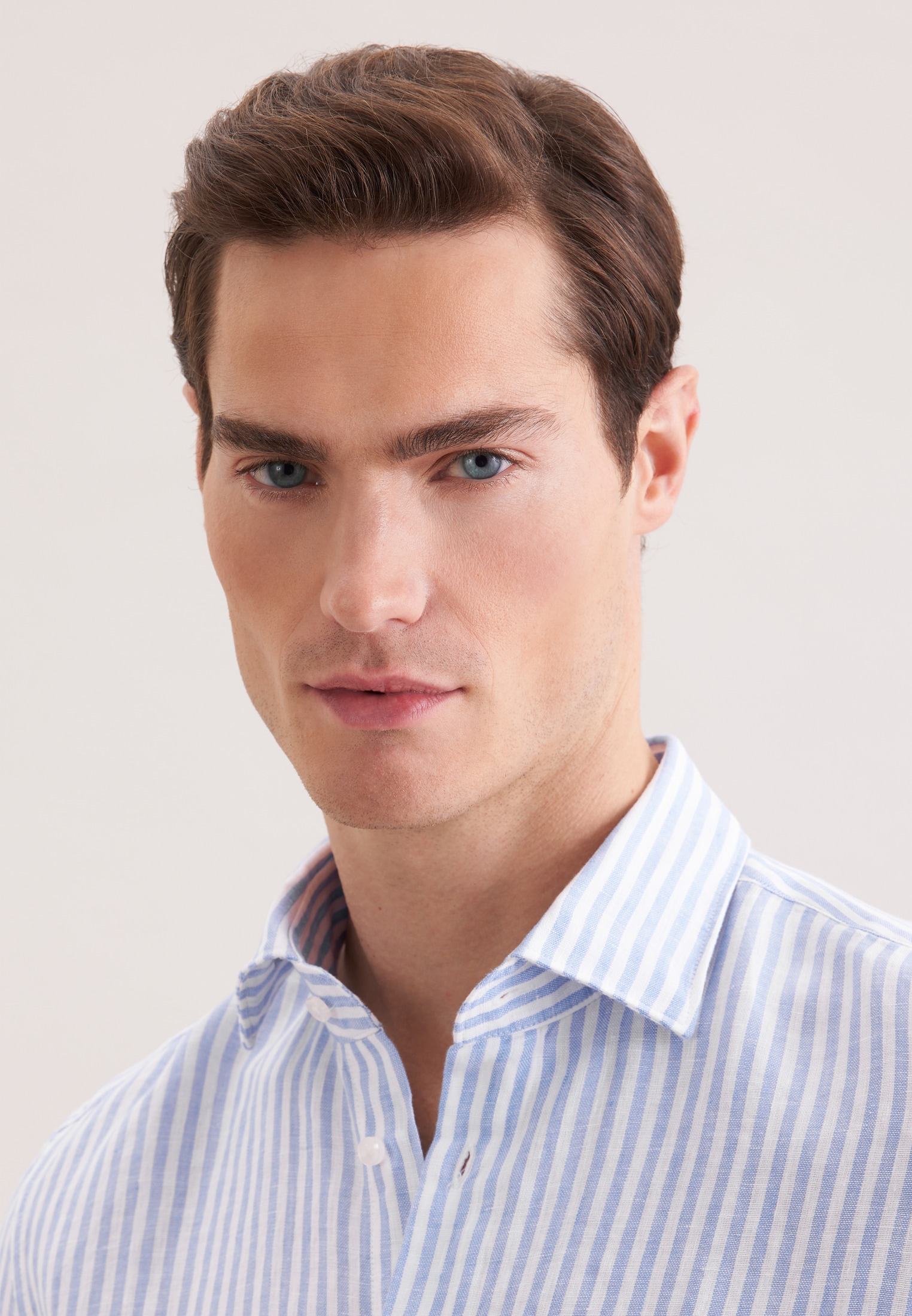 seidensticker Leinenhemd »Schwarze Rose« Slim 1/2 Kentkragen Gestreift