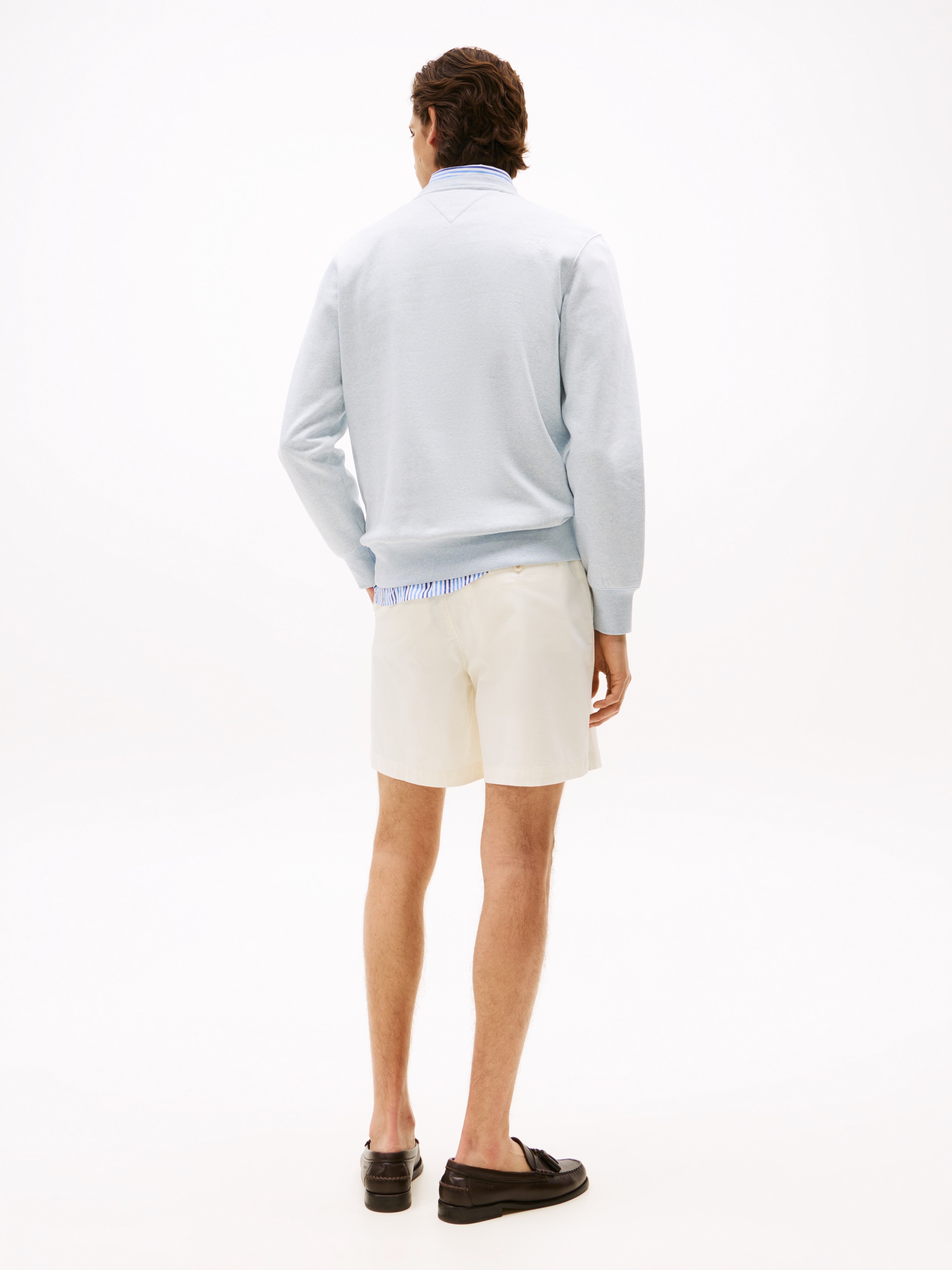 Tommy Hilfiger Sweatshirt »TOMMY LOGO SWEATSHIRT mit Rundhals und Stickerei«, unifarben, casual, regular fit, Baumwollmix, Rundhals
