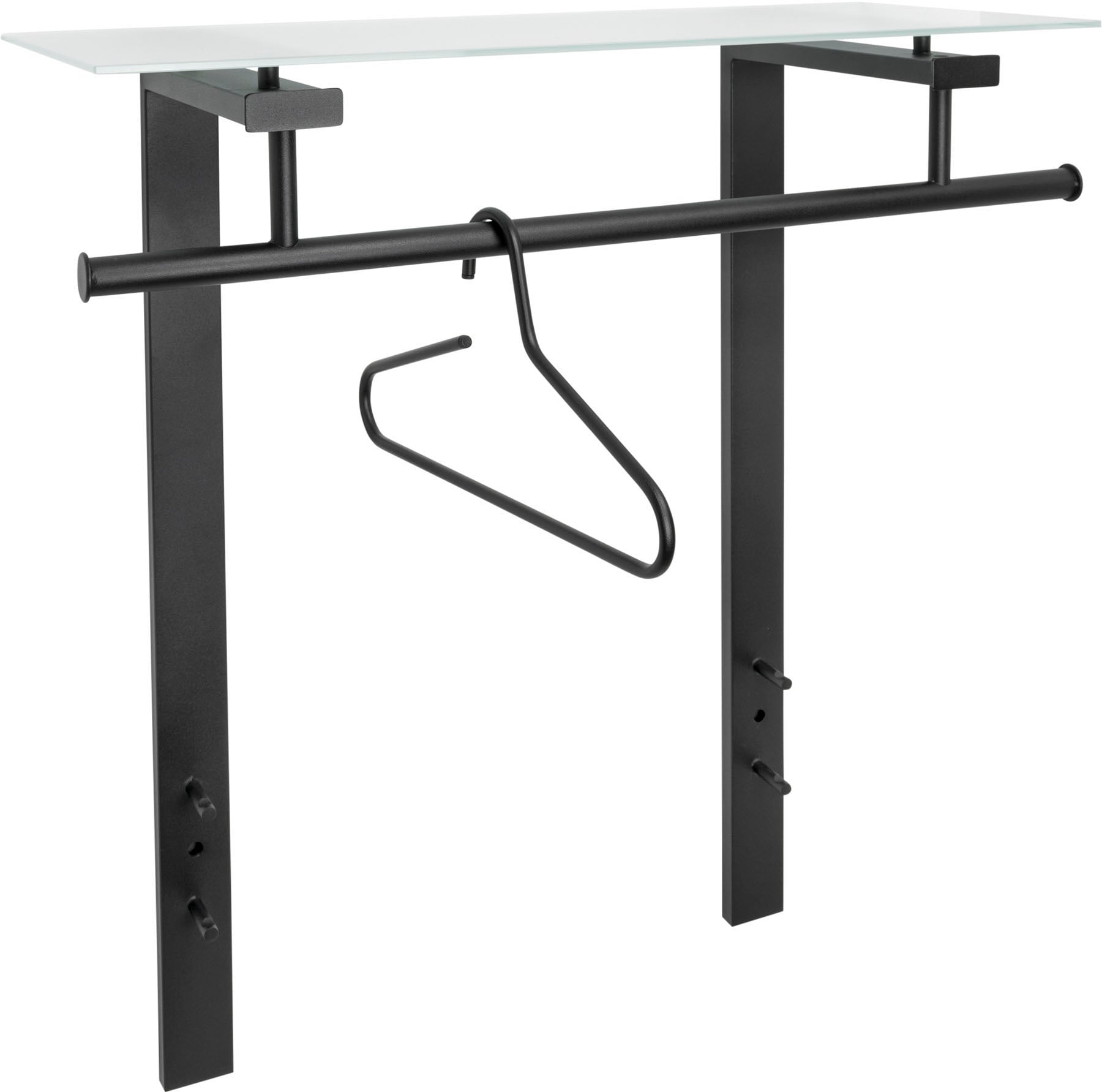 Spinder Design Garderobenleiste »DUTCH«, (1 St.), Moderne Wandgarderobe aus Stahl und Glas