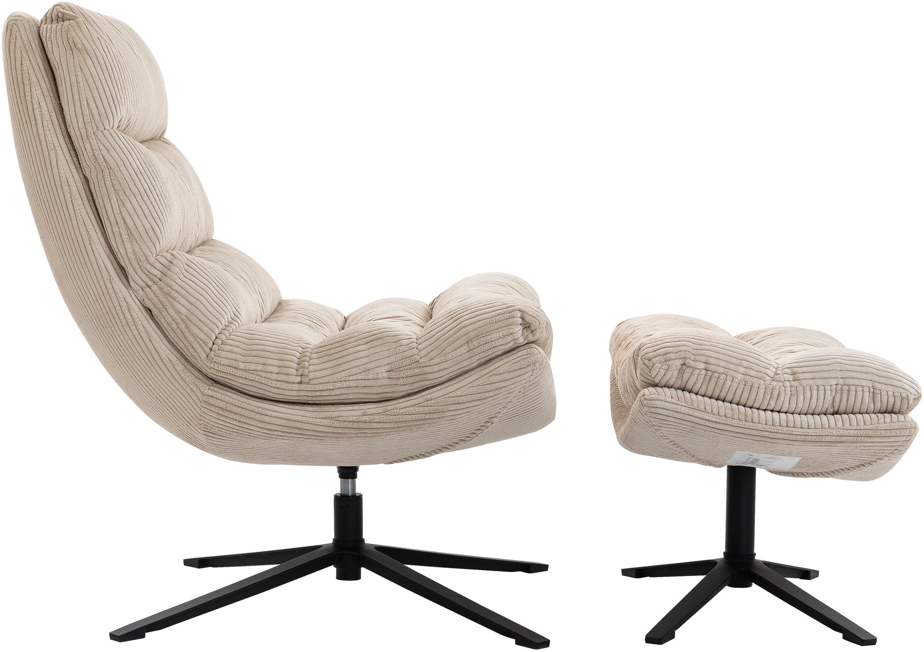 Duo Collection Relaxsessel »Porto« 360° drehbar, doppelte Polsterung, mit Hocker, bis 115 kg belastbar