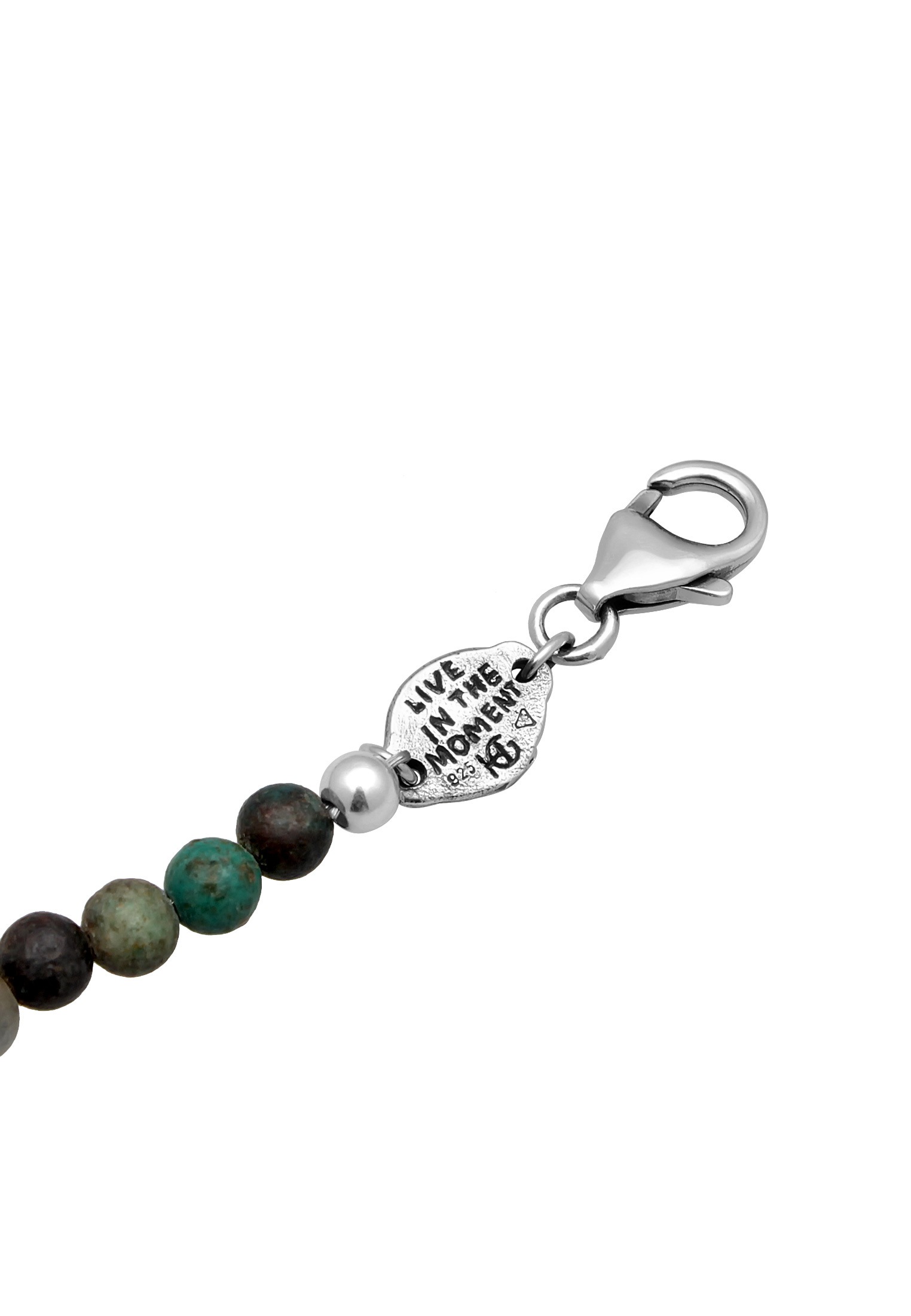 HAZE & GLORY Silberkette »Halskette Afrikanische Türkis Perlen Wellen Anhänger 925 Silber«