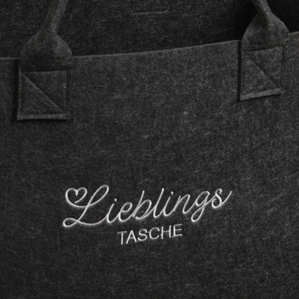 KESPER® Henkeltasche »Aufbewahrungstaschen „Lieblingstasche“ im 2-er Set, in Filz-Optik« 2 verschiedene Farben, 100% Polyester, 50x25x34 cm