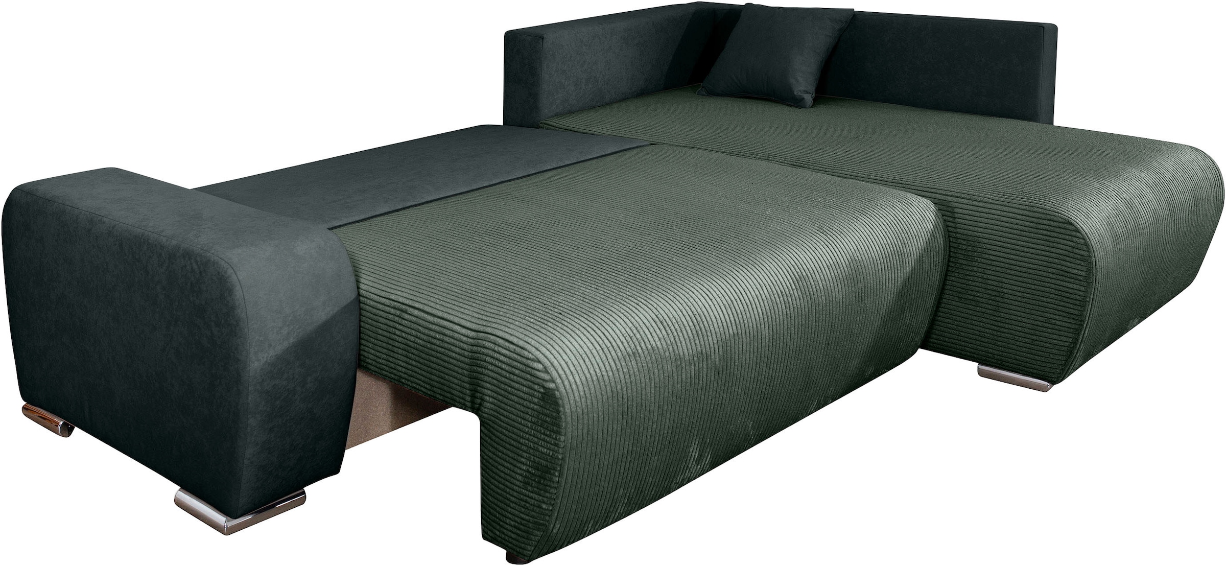 COLLECTION AB Ecksofa »Poppy L-Form, B: 227 cm« Bettfunktion, Bettkasten & 1 Zierkissen