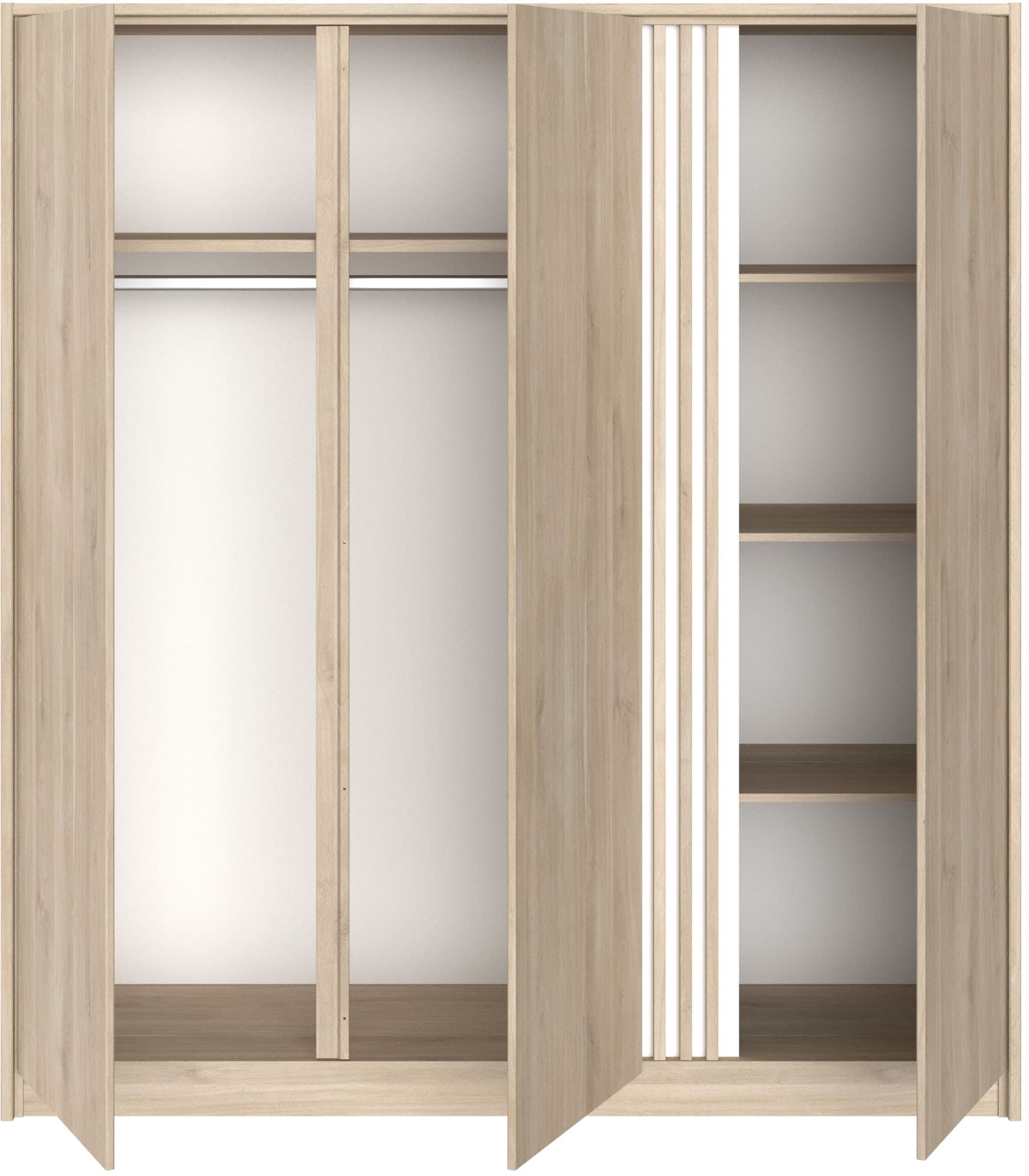 Parisot Kleiderschrank Packung, 1 Stk. tlg. Einsatz am Kleiderschrank drehbar von Eiche Nachbildung auf Weiss
