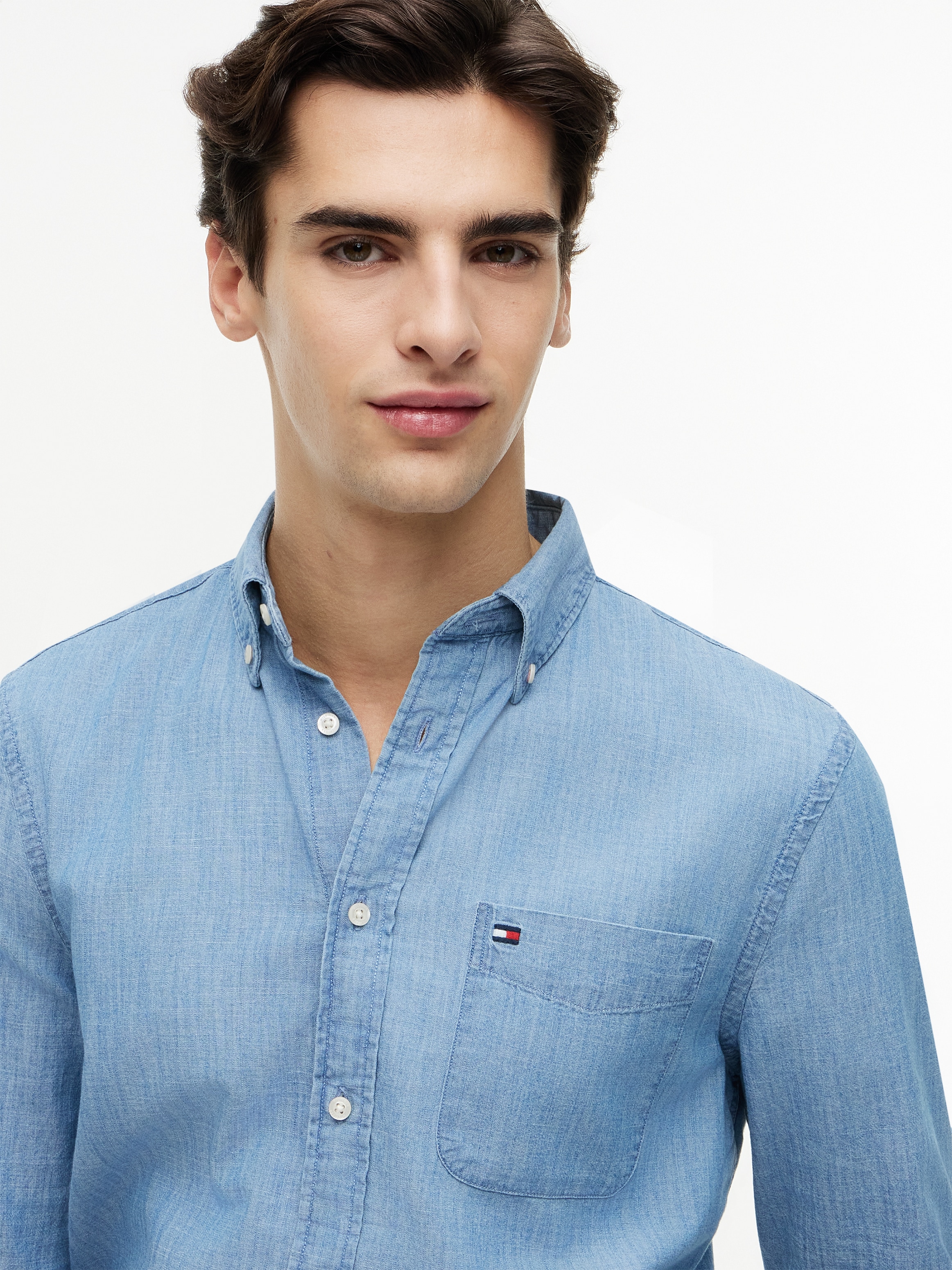 Tommy Hilfiger Langarmhemd »CHAMBRAY POCKET Regular Fit«