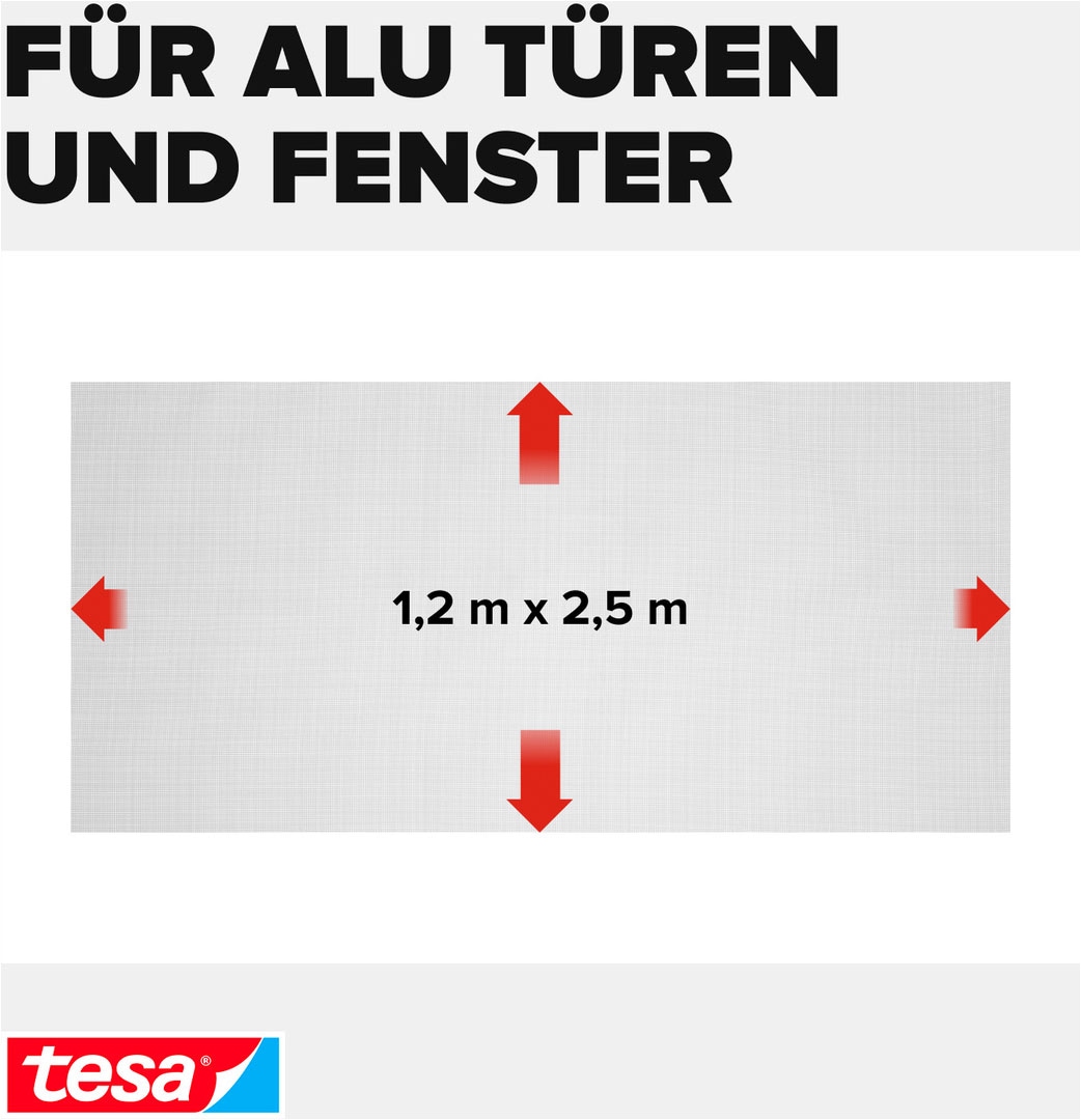 tesa Fliegengitter-Gewebe »Nachfüllrolle Fiberglas Premium - Fliegengitter Ersatzrolle« Packung, Nachfüllrolle, 1 Stk. tlg. INSECT STOP - 120x250cm, Anthrazit (Durchsichtig)