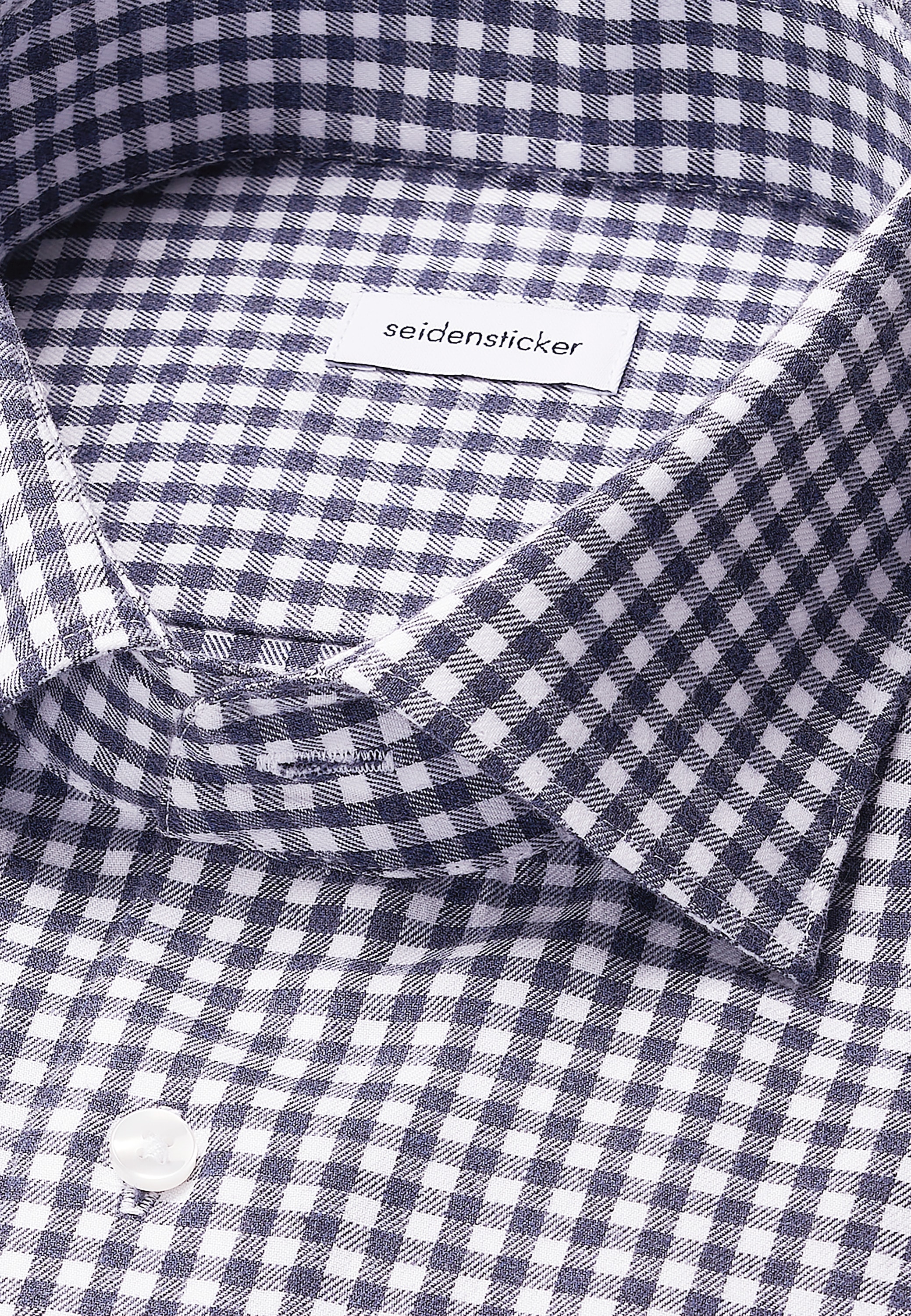 seidensticker Flanellhemd »Schwarze Rose« Slim 1/1 Kentkragen Karo
