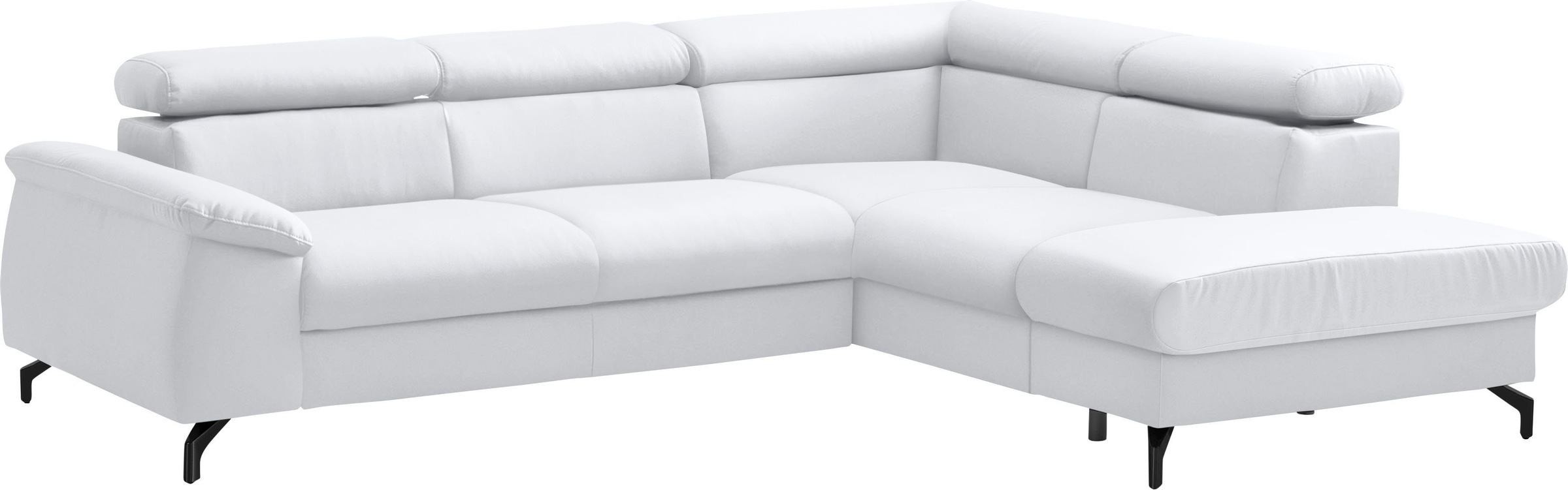 COTTA Polstergarnitur »Komaris L-Form«, (Set), Set bestehend aus: Ecksofa mit Kopfteilverstellung & Hocker