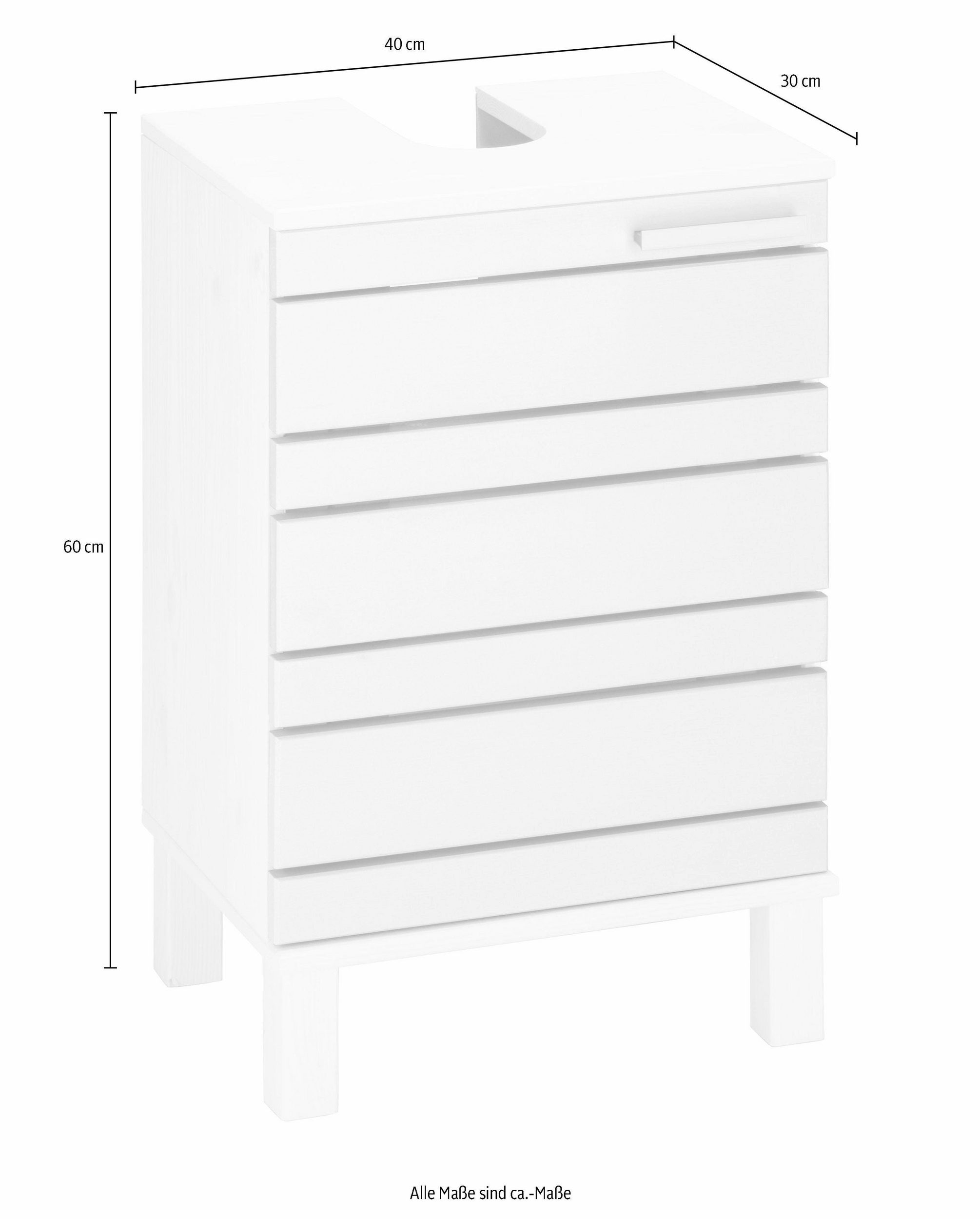 Home affaire Waschbeckenunterschrank »JOSIE« Breite 40 cm, aus Massivholz, Metallgriff, 1 Tür