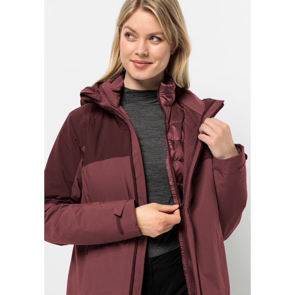 Jack Wolfskin 3-in-1-Funktionsjacke »FELDBERG 3IN1 JKT W«, (2 teilig), mit Kapuze