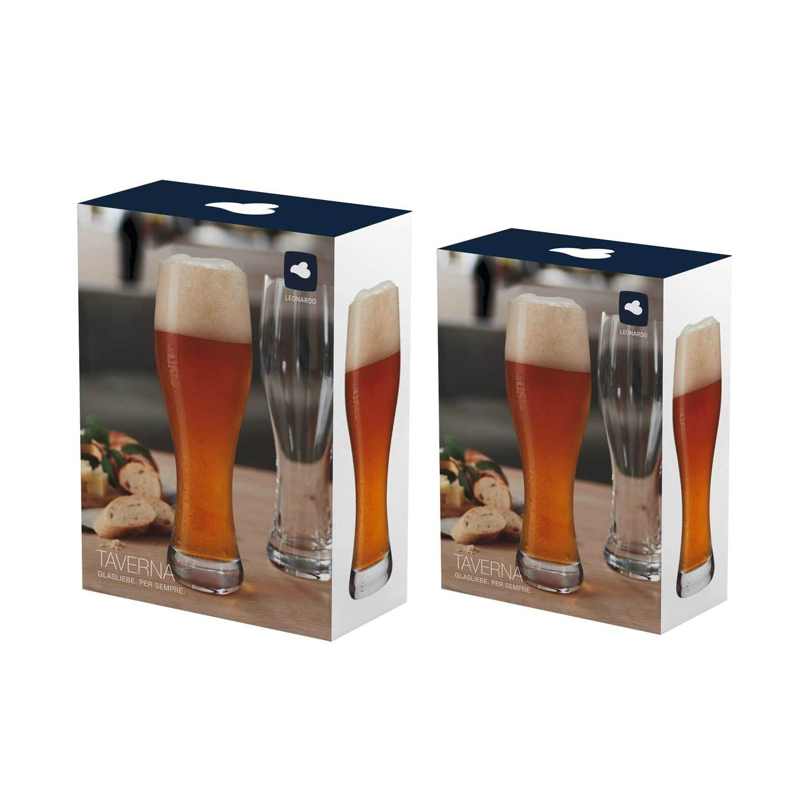 LEONARDO Bierglas »Weizenbiergläser Taverna 4er Set transparent« Ideal für den Alltag, spülmaschinengeeignet,