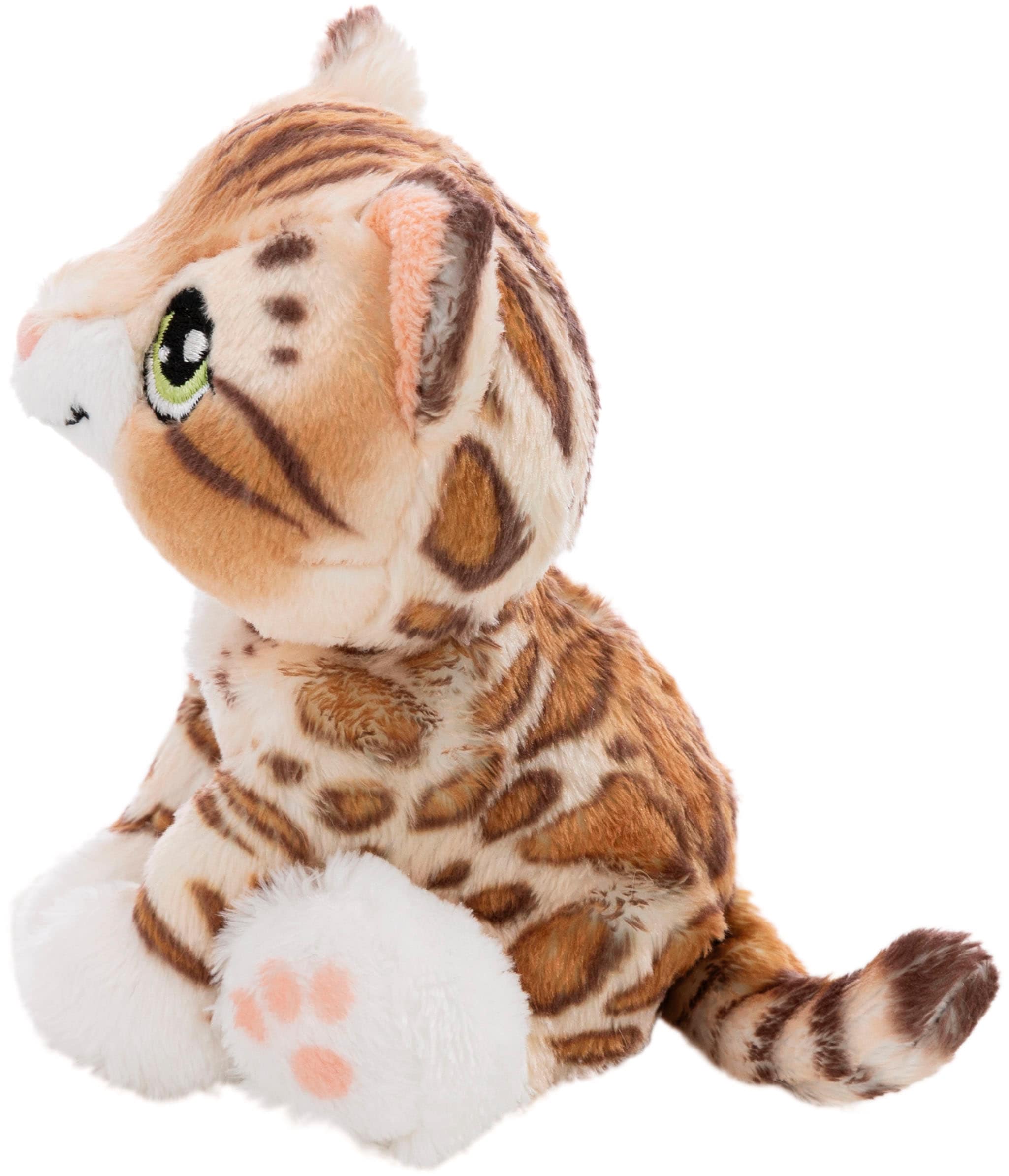 Nici Kuscheltier »Little Paws, Bengal Katze getigert 12cm sitzend im Körbchen«