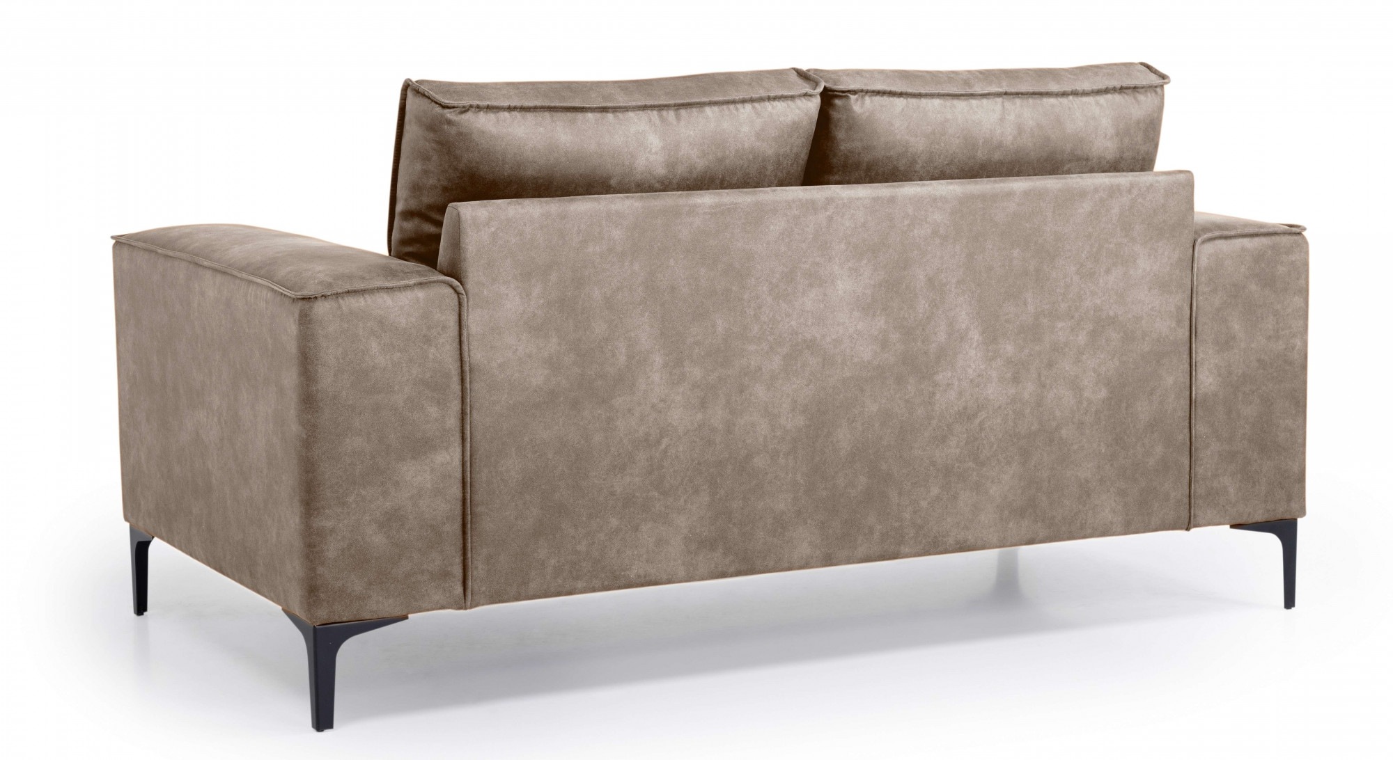 Places of Style 2-Sitzer »Kompaktsofa Oland, Struktur, Flachgewebe, Luxus-Microfaser, Boucle«, 164 cm, Wellenunterfederung, Skandi-Design, Metallfüße