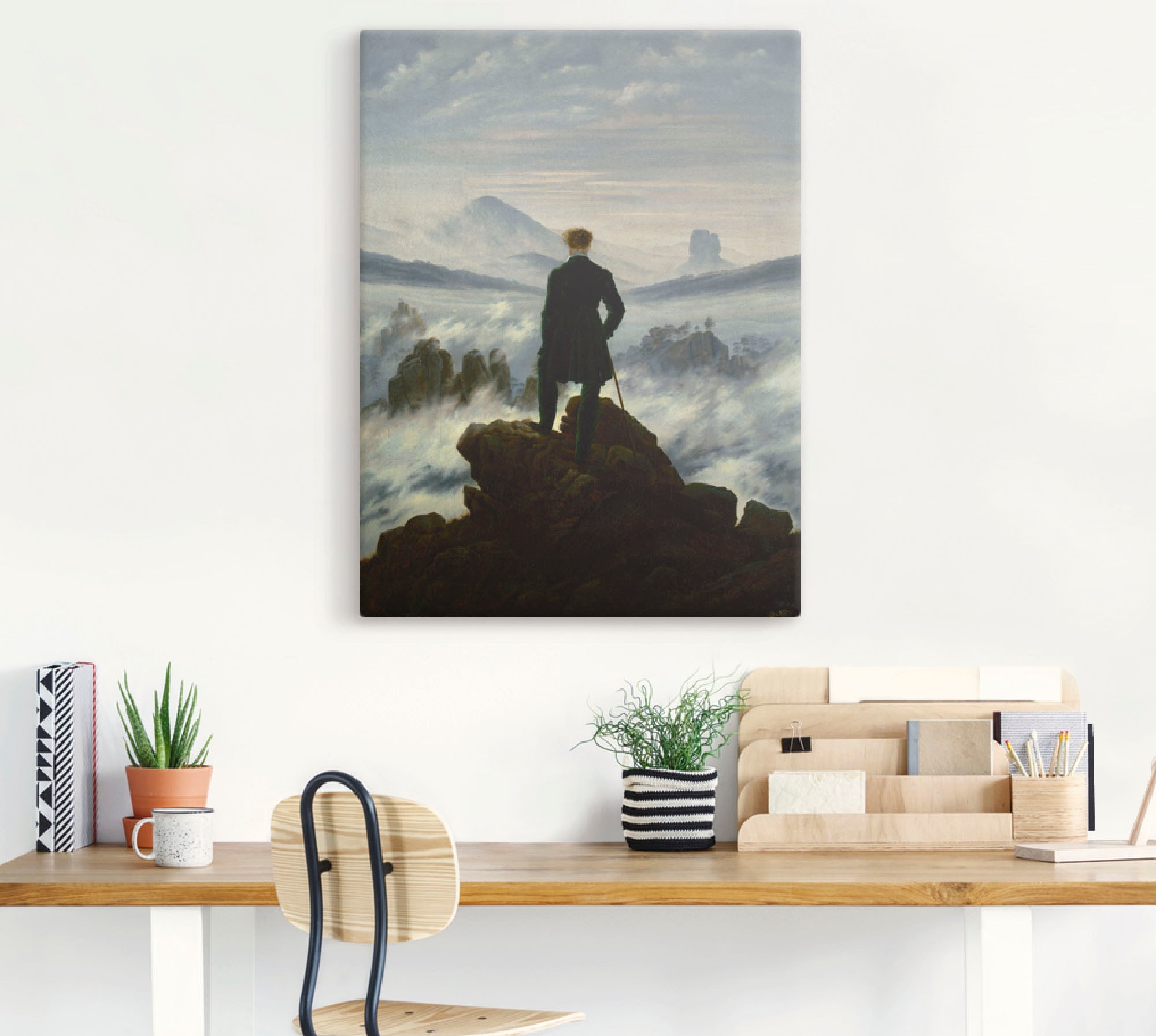 Artland Wandbild »Der Wanderer kaufen Leinwandbild, versch. Mann, bequem Um oder (1 1818«, St.), als Größen Wandaufkleber Nebelmeer. Poster in dem über