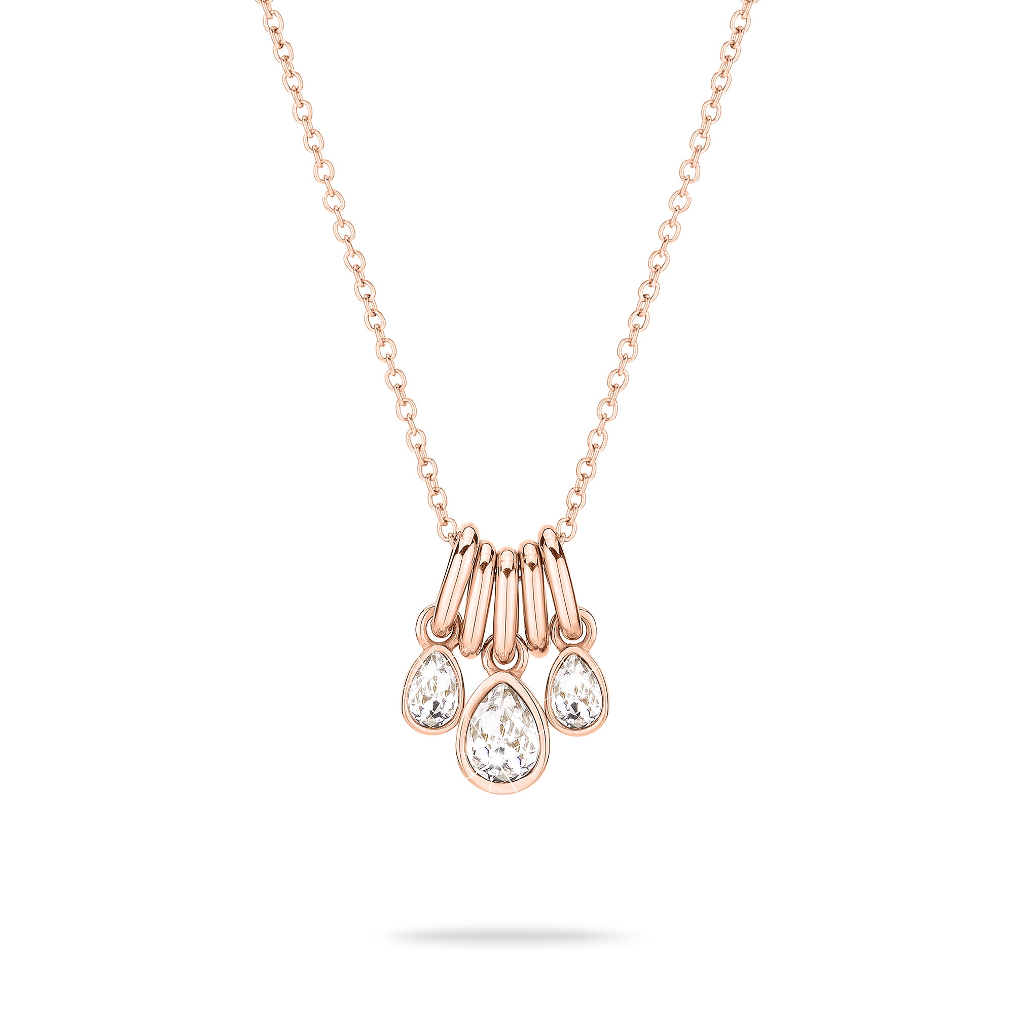 Echtzeit Kette mit Anhänger »Schmuck Geschenk Edelstahl Halskette Like Diamonds Tropfen« mit Glasstein