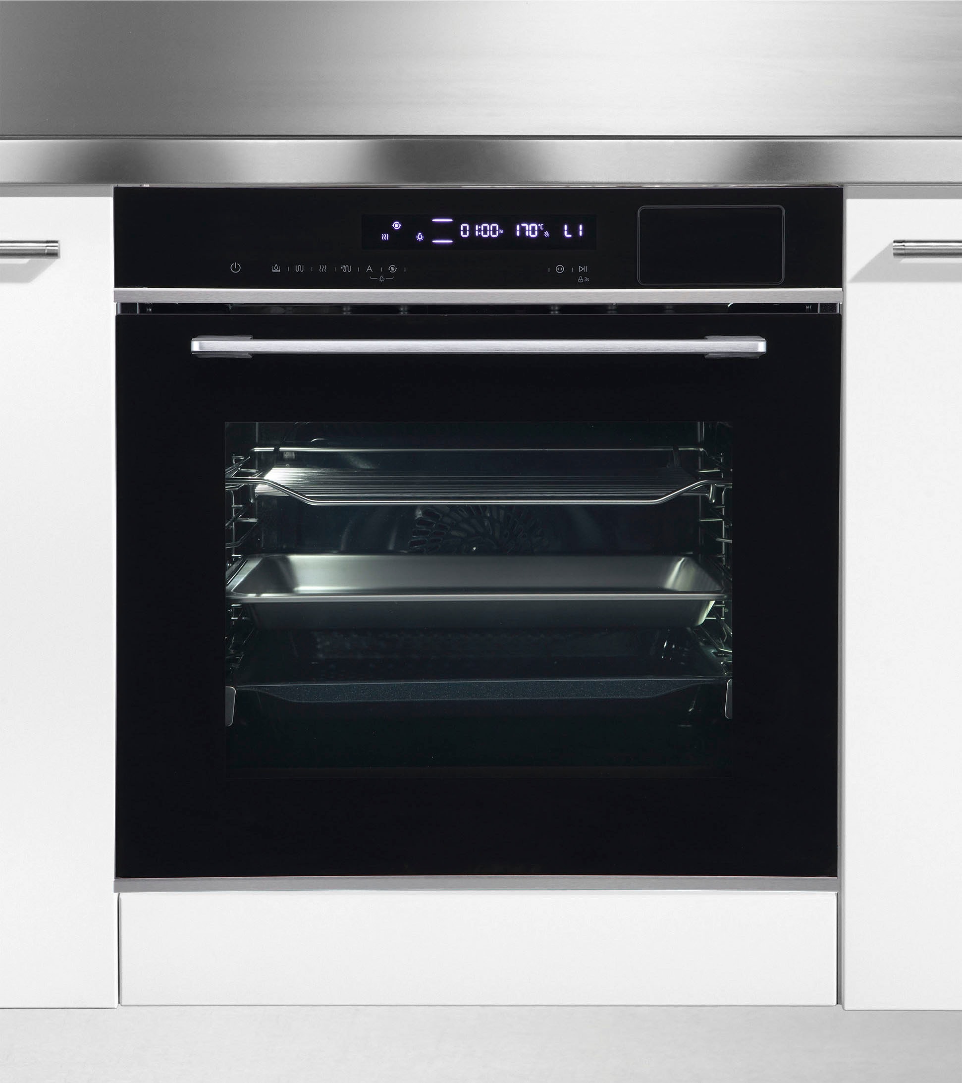 Hanseatic Dampfbackofen  »HBO7212SA1«, mit 2-fach-Teleskopauszug, Dampffunktion: Speisen werden mit Dampf sanft gegart