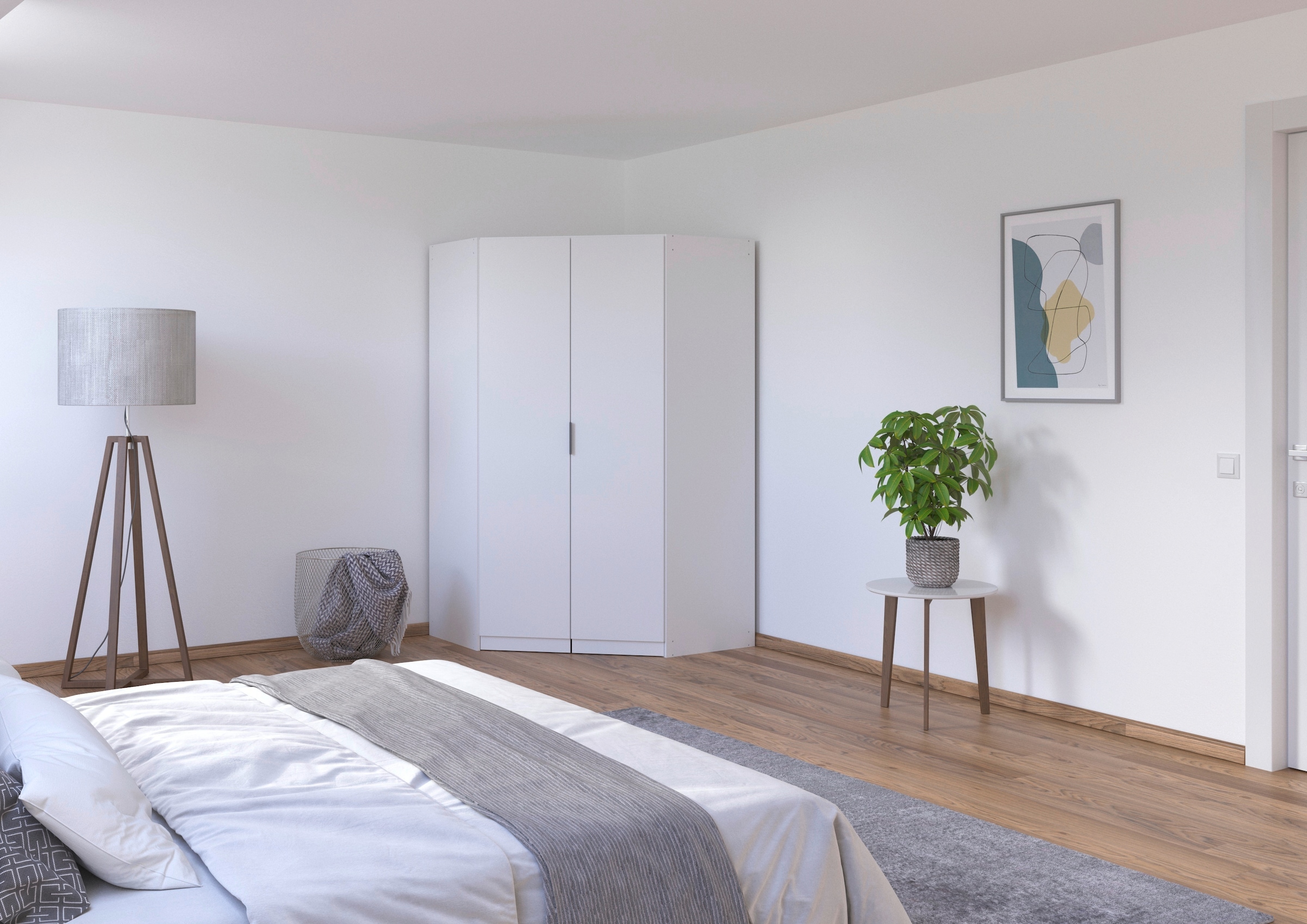 rauch Kleiderschrank »Eckschrank Schrank Ankleidezimmer Schlafzimmer Garderobe LAGOA« voll ausgestattet viel Stauraum, optional mit Aufsatz MADE IN GERMANY