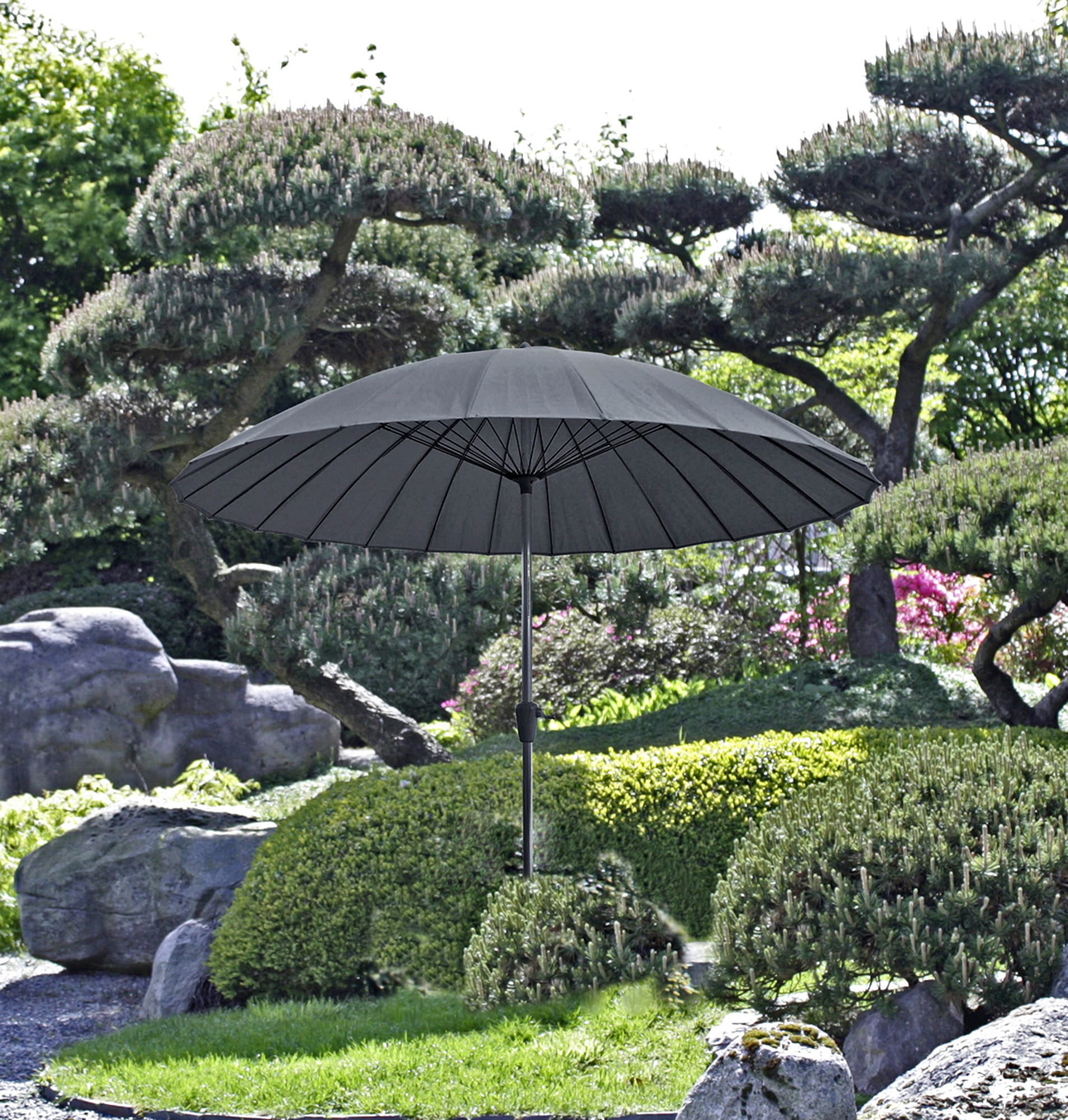 Garden Pleasure Sonnenschirm »Sonnenschirm mit 24 Streben, anthrazit«, (Packung), mit 24 Streben