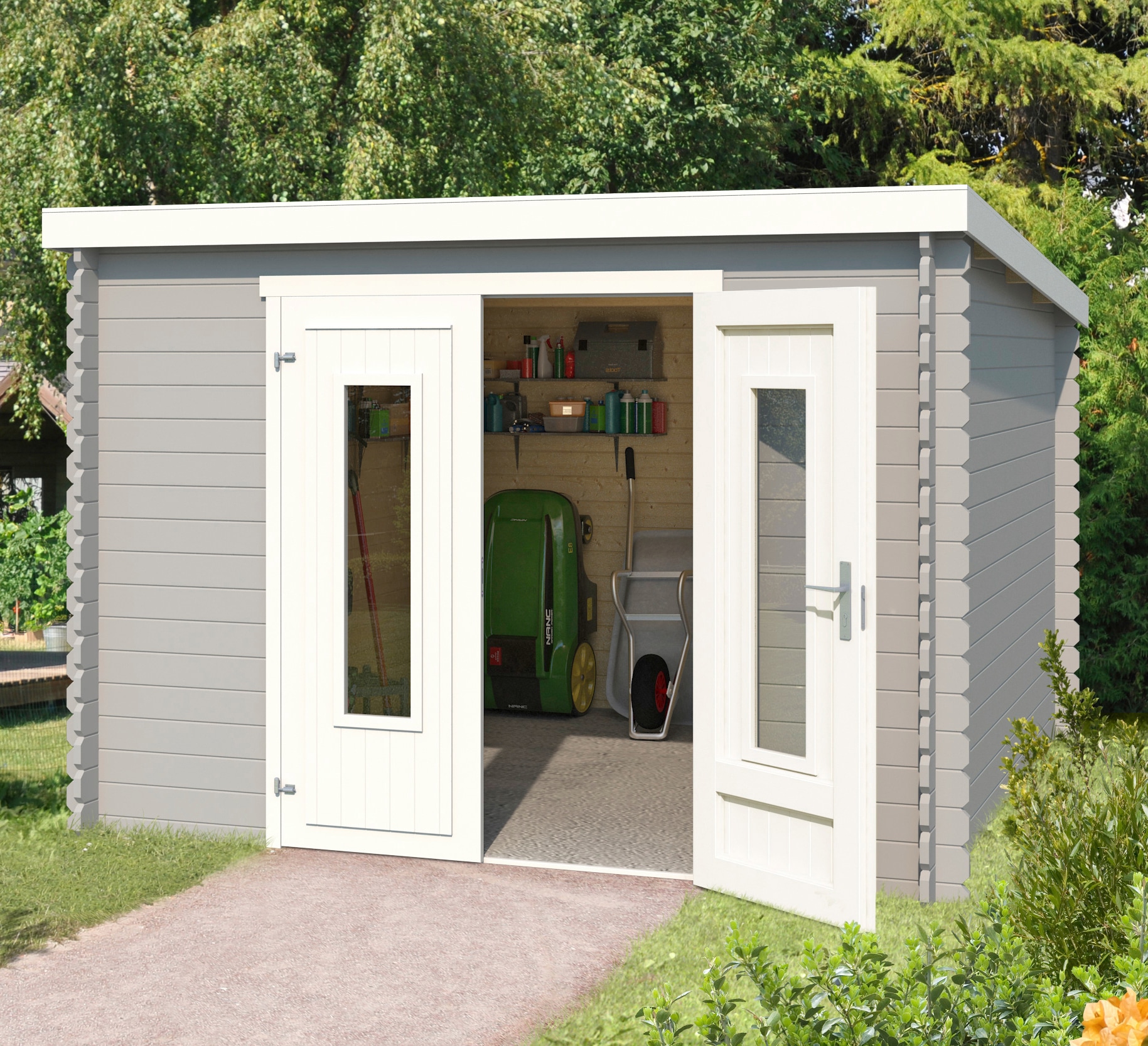 LASITA MAJA, Gartenhaus »Sacramento«, lichtgrau, Holzwerkstoff, ohne Fußboden, lichtgrau