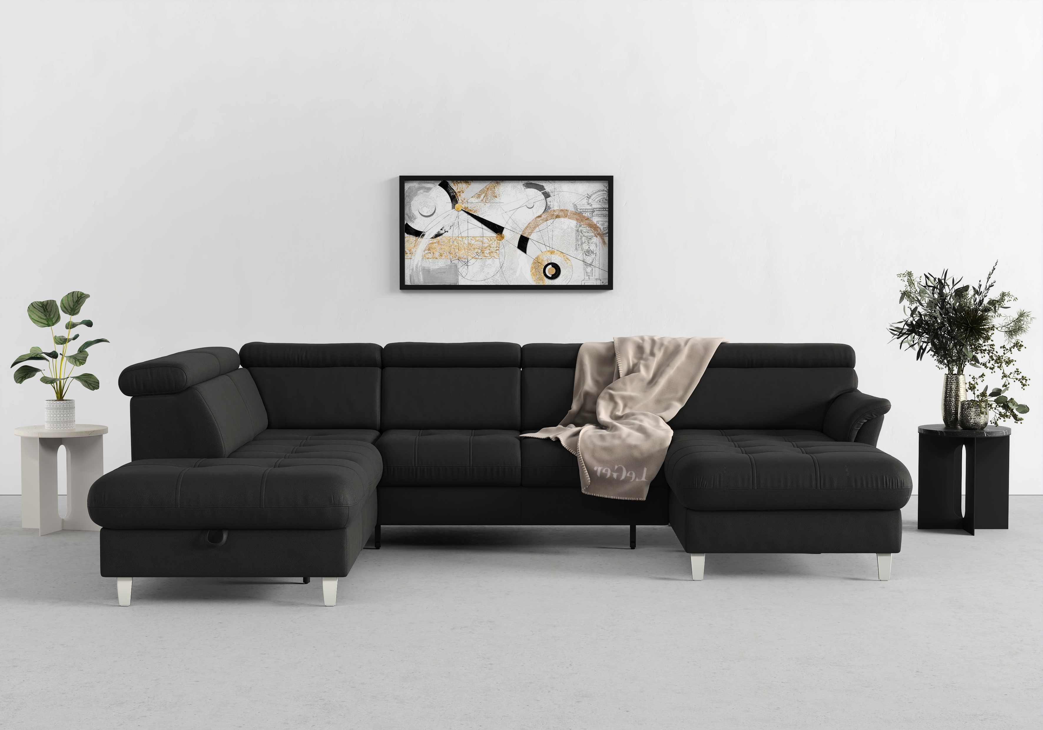 sit&more Wohnlandschaft "Marano U-Form" inklusive Kopfteilverstellung, optional Schlaffunktion & Bettkasten