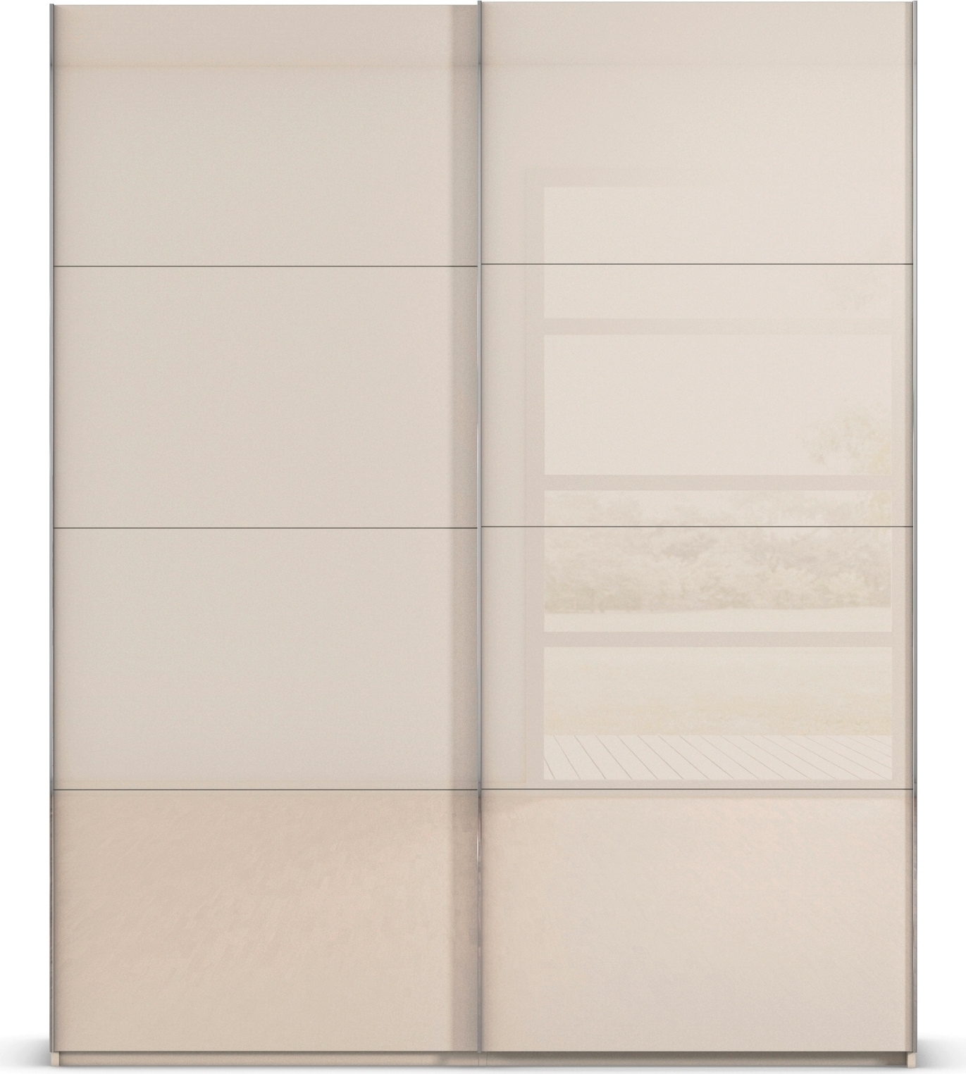 rauch Schwebetürenschrank »Kleiderschrank Schrank Garderobe Schlafzimmerschrank SCALE-FYRA«, edle viergeteilte Türen mit Glas-Front viele Farben MADE IN GERMANY