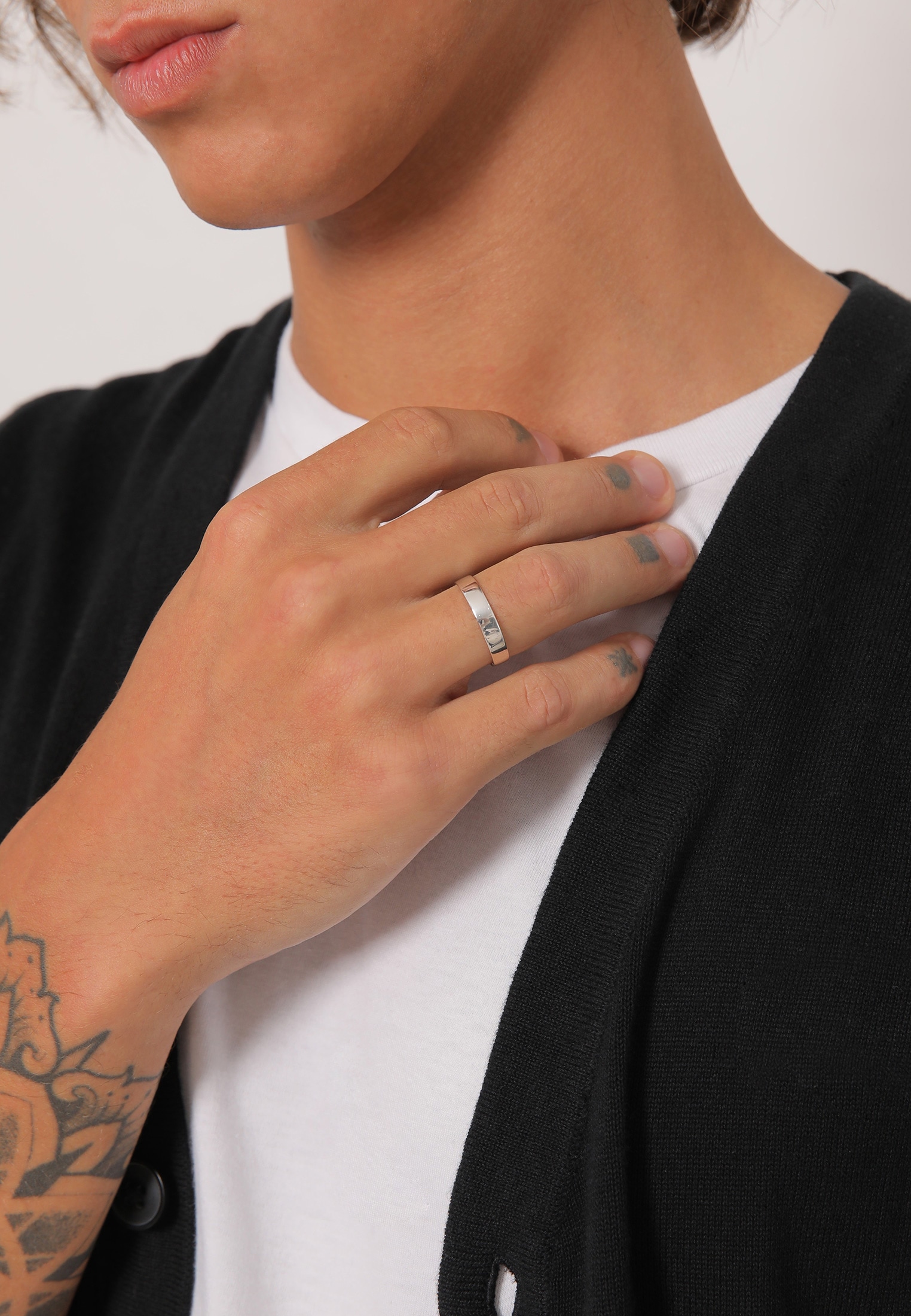 Kuzzoi Fingerring »Ring Bandring Herrenring Freundschaftsring 925 Silber«