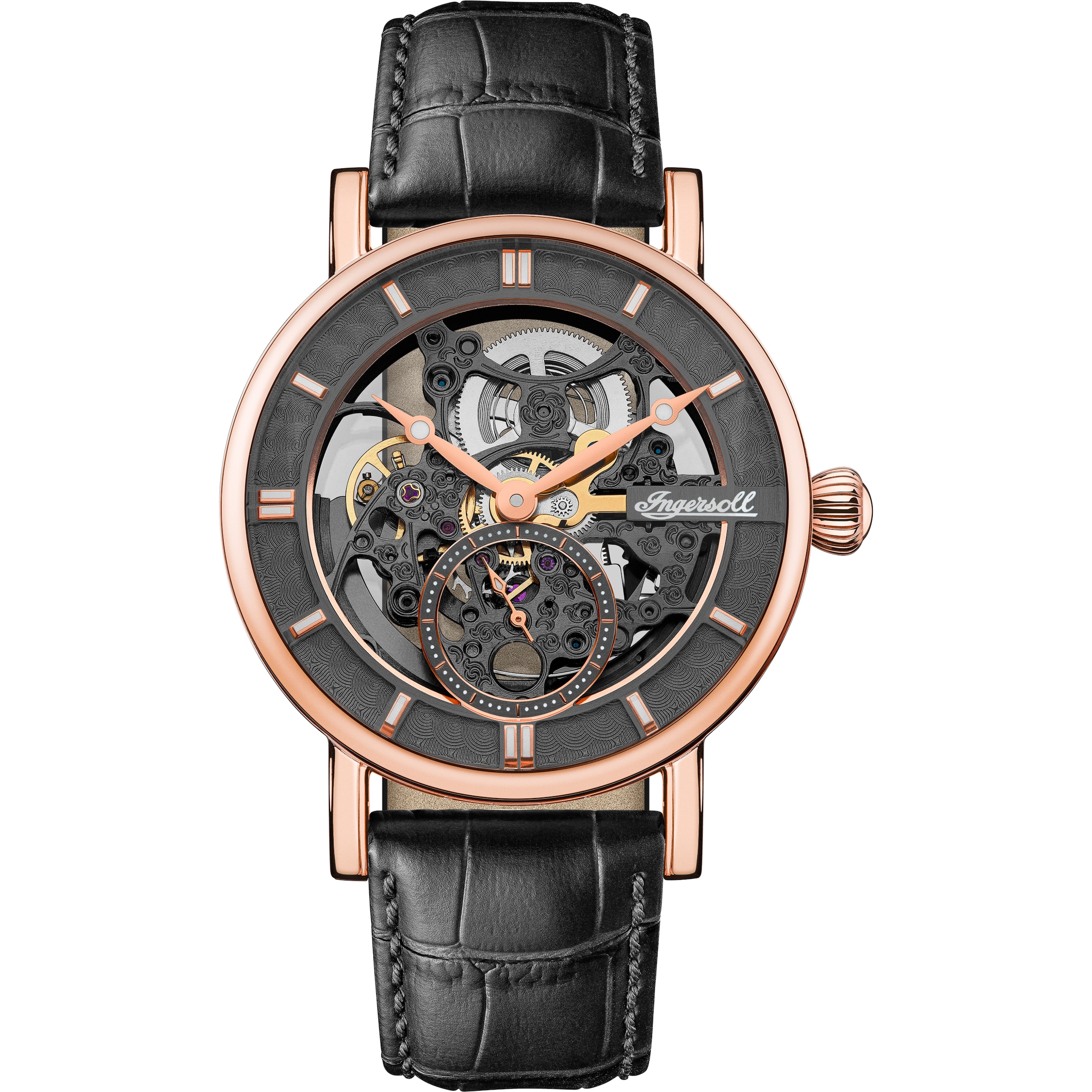 Ingersoll Automatikuhr »The Herald« Armbanduhr, Herrenuhr, Mechanische Uhr, Lederarmband, analog
