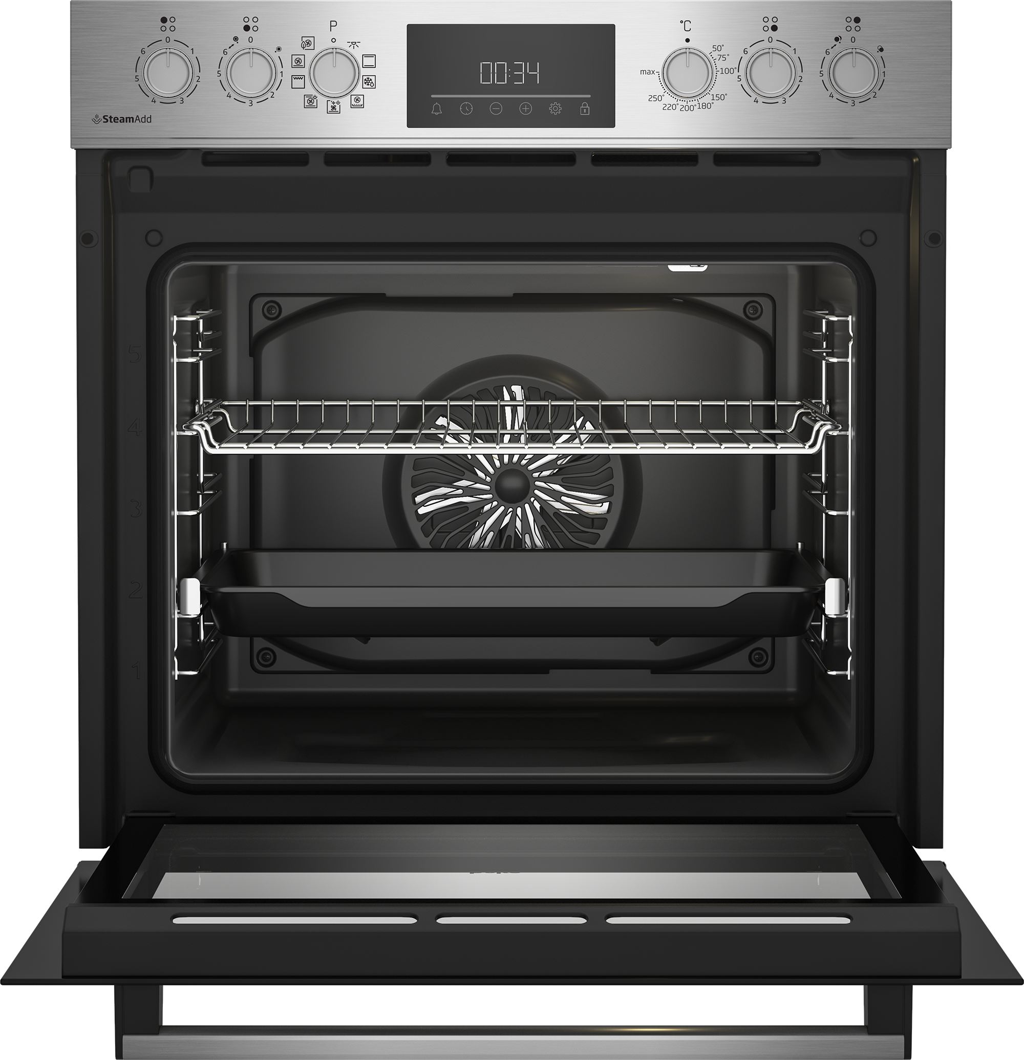 BEKO Elektro-Herd-Set »BBUMA1132X« mit 1-fach-Teleskopauszug SteamShine Set, 1 Stk. tlg. Knusprige Ergebnisse mit wenig Fett mit der AirFry-Funktion