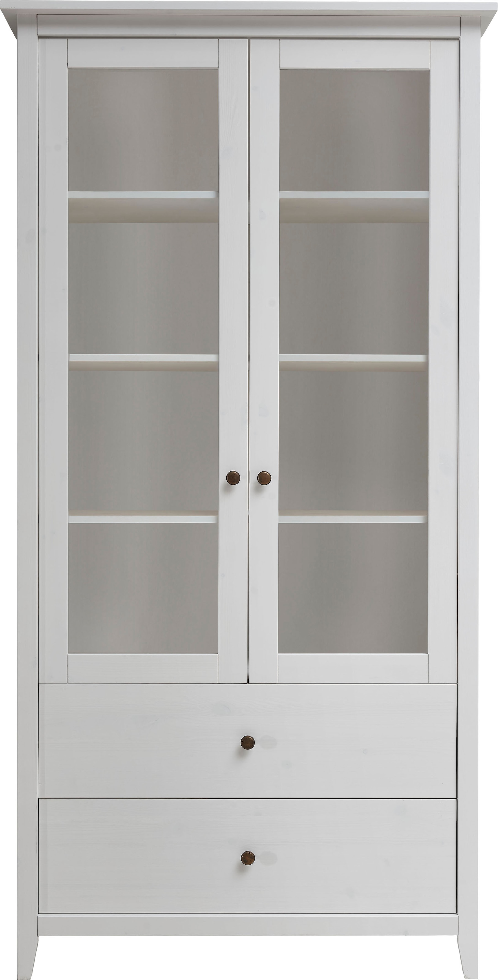 Wohnglücklich by Infantil Vitrine bequem mit massiv Breite cm, Hochschrank 101 Kiefer Schrank bestellen »Solvita«, Landhaus Glastür