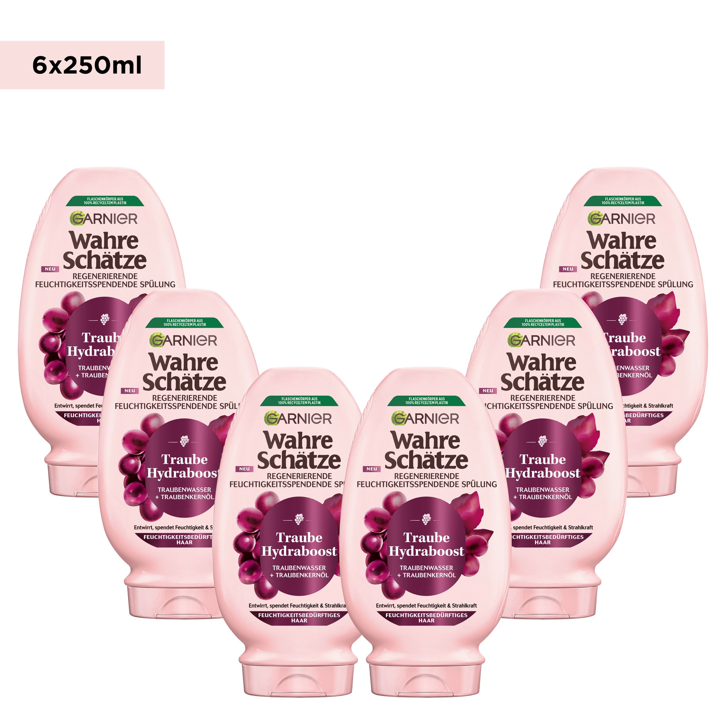 GARNIER Haarspülung »Garnier Wahre Schätze Traube Hydraboost Spülung (6er Packung)«