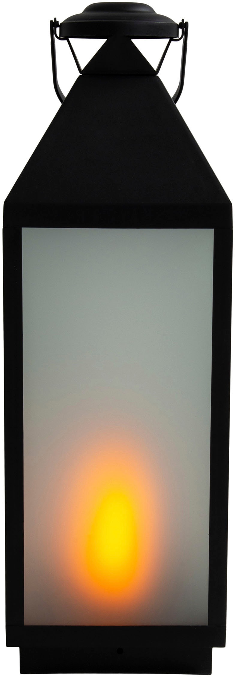 näve LED Dekolicht »Doris«, 1 flammig, Leuchtmittel LED-Modul | LED fest integriert, Laterne, eckig, Flammeneffekt, Timerfunktion, schwarz, Glas matt