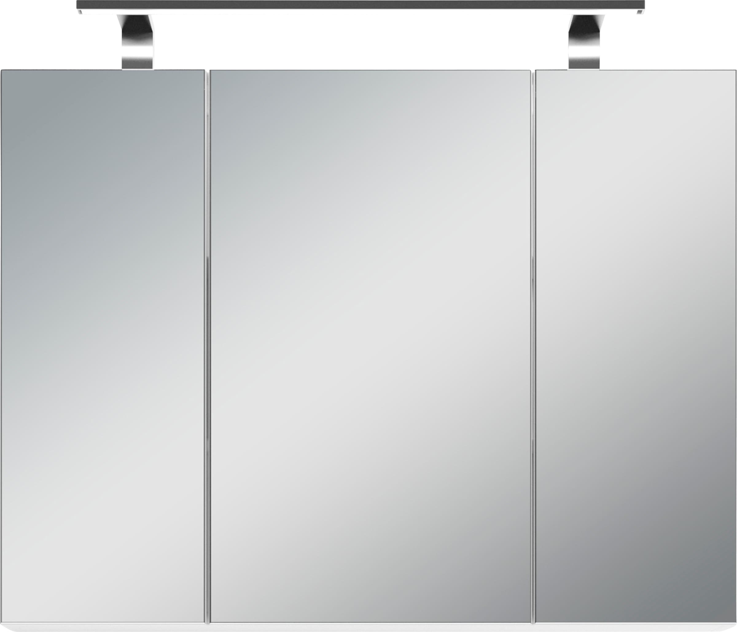 byLIVING Spiegelschrank »Spree«, Breite 80 cm, 3-türig, mit LED Beleuchtung und Schalter-/Steckdosenbox